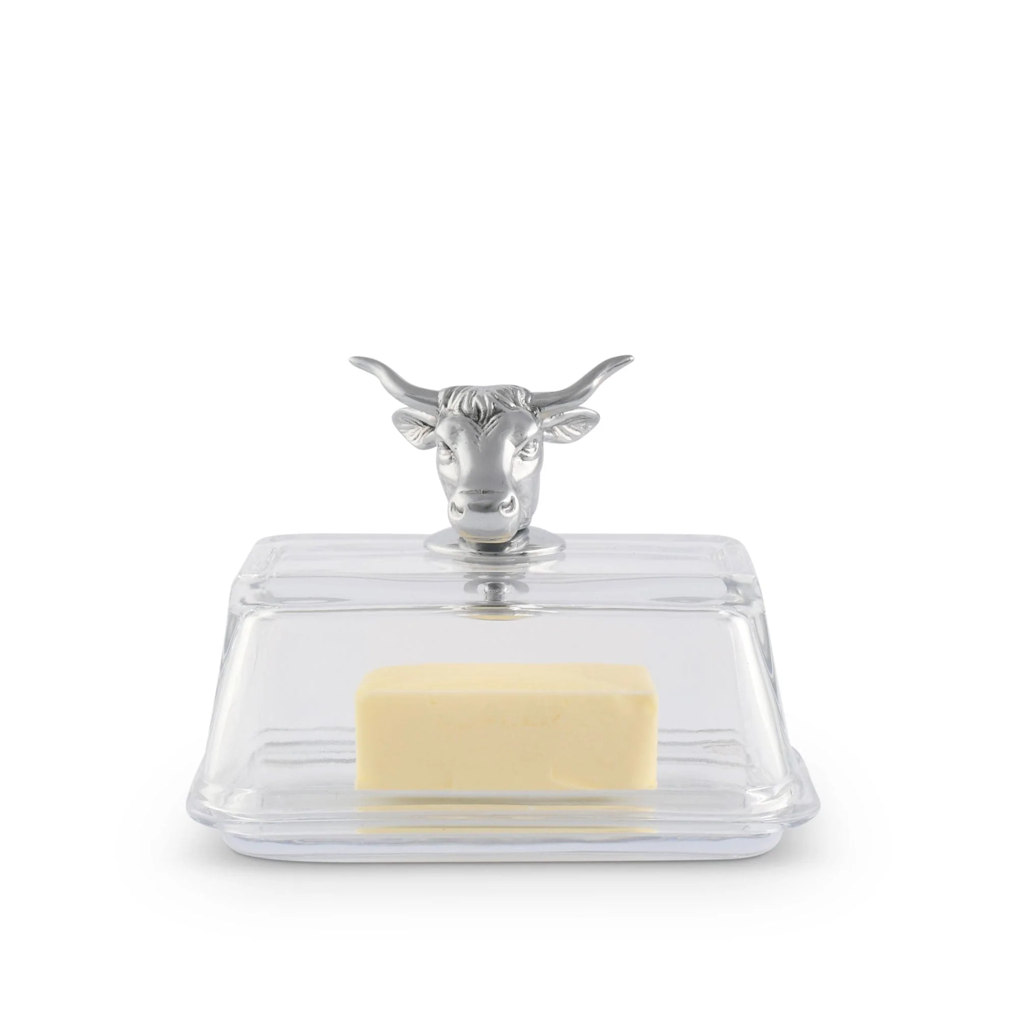 Arthur Court Glass Butter Dish - Cow - Image 2