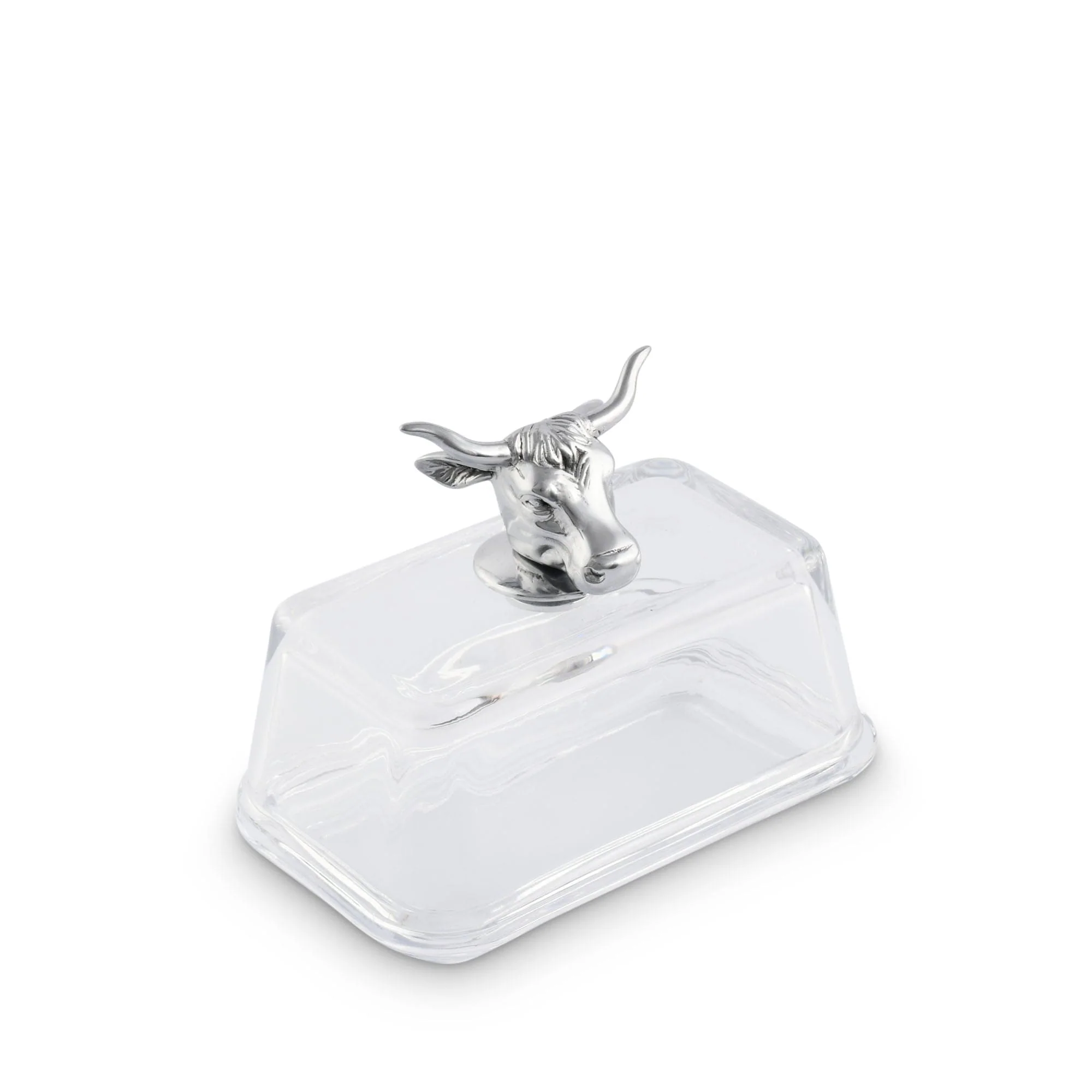 Arthur Court Glass Butter Dish - Cow - Image 3