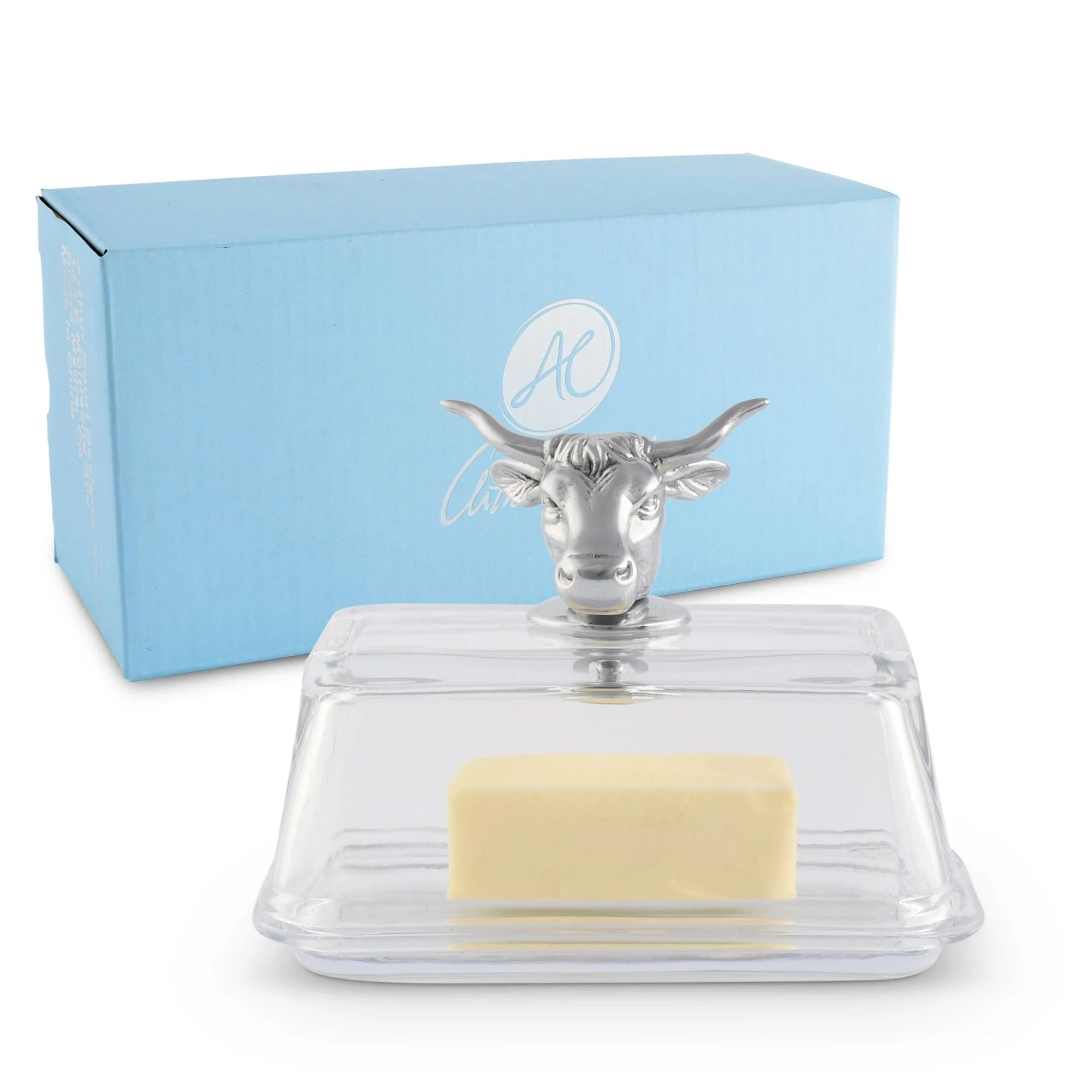 Arthur Court Glass Butter Dish - Cow - Image 5