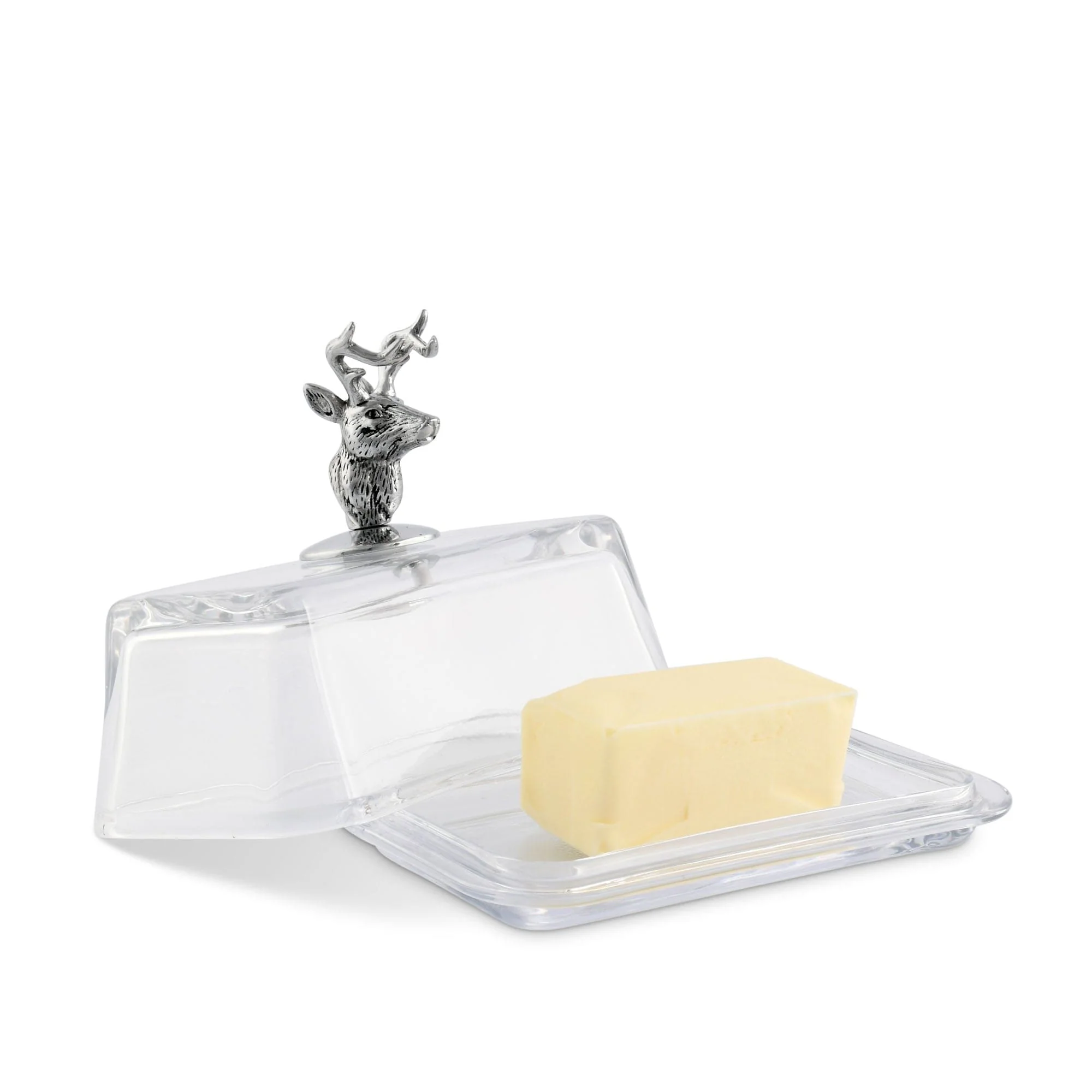 Arthur Court Glass Butter Dish - Elk