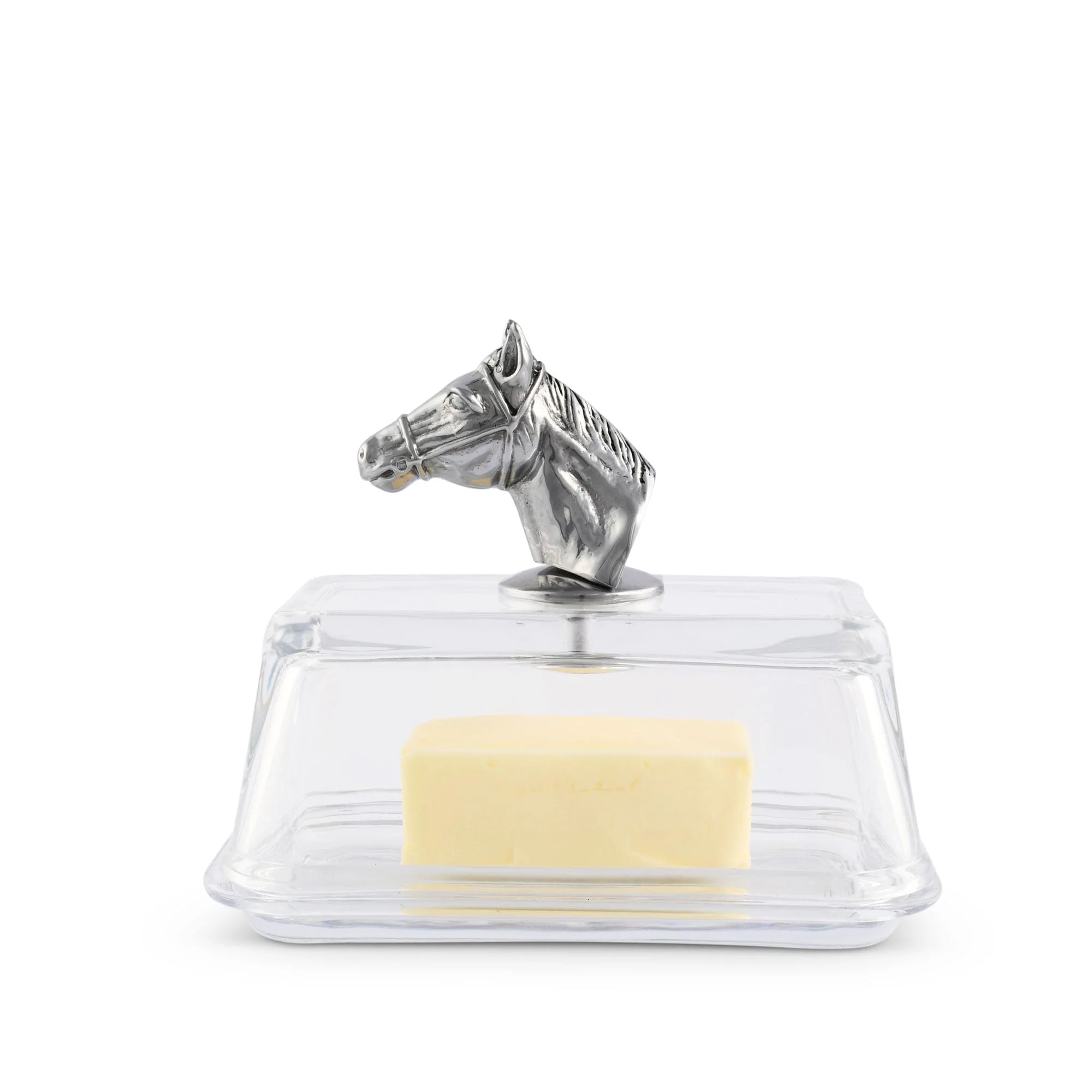 Arthur Court Glass Butter Dish - Horse Head - Image 2