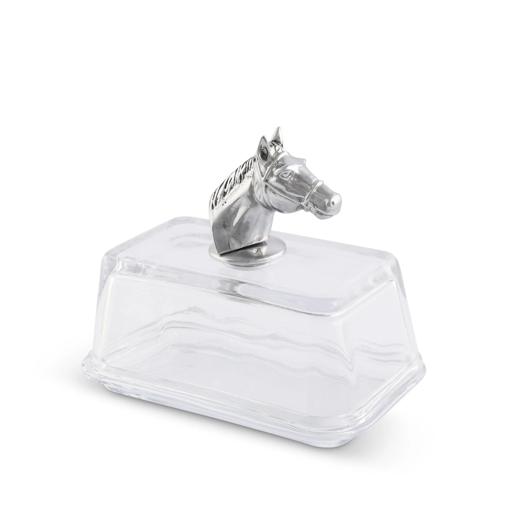 Arthur Court Glass Butter Dish - Horse Head - Image 3