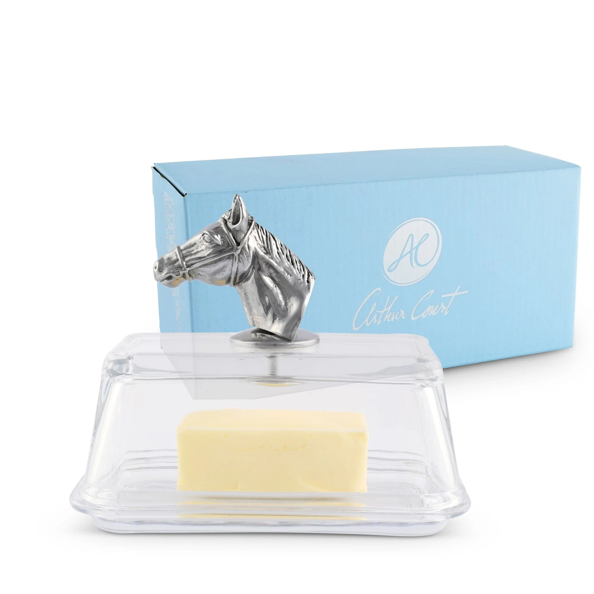 Arthur Court Glass Butter Dish - Horse Head - Image 5