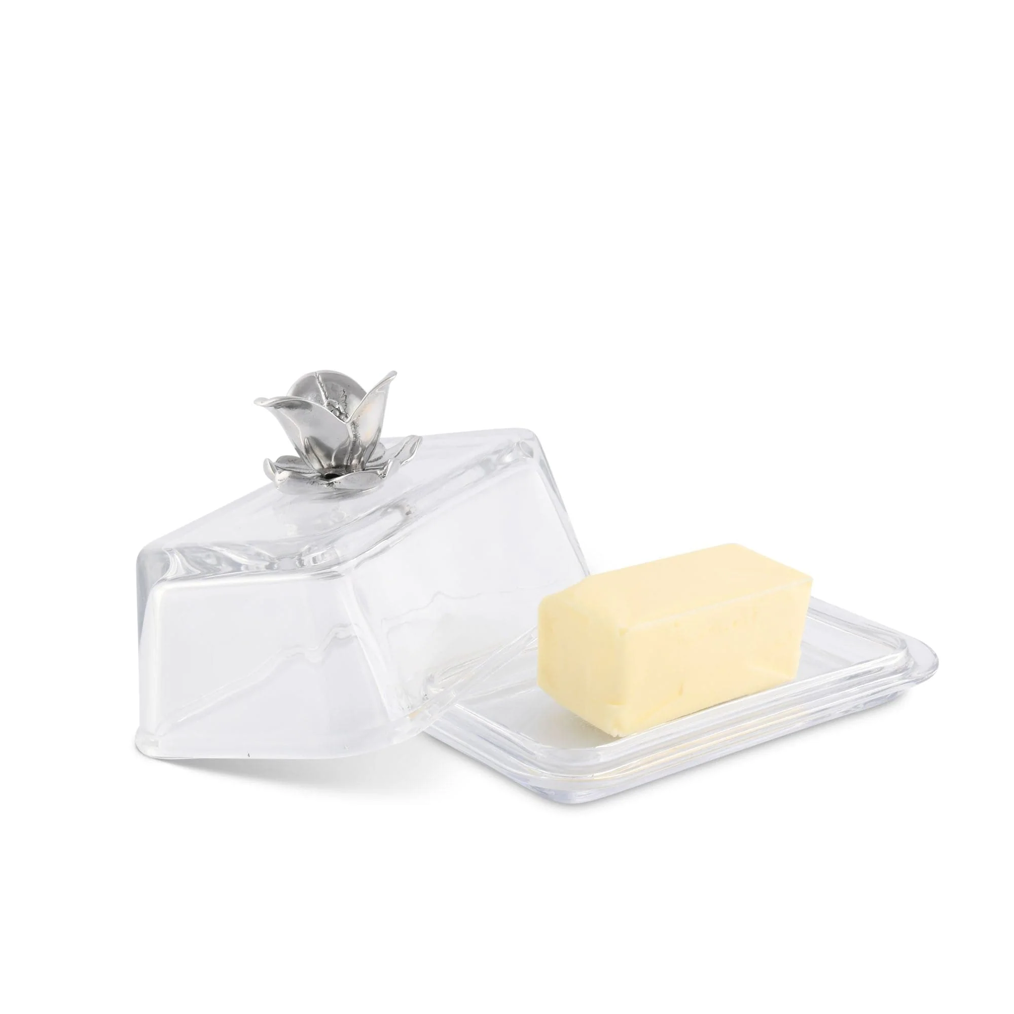 Arthur Court Glass Butter Dish - Magnolia