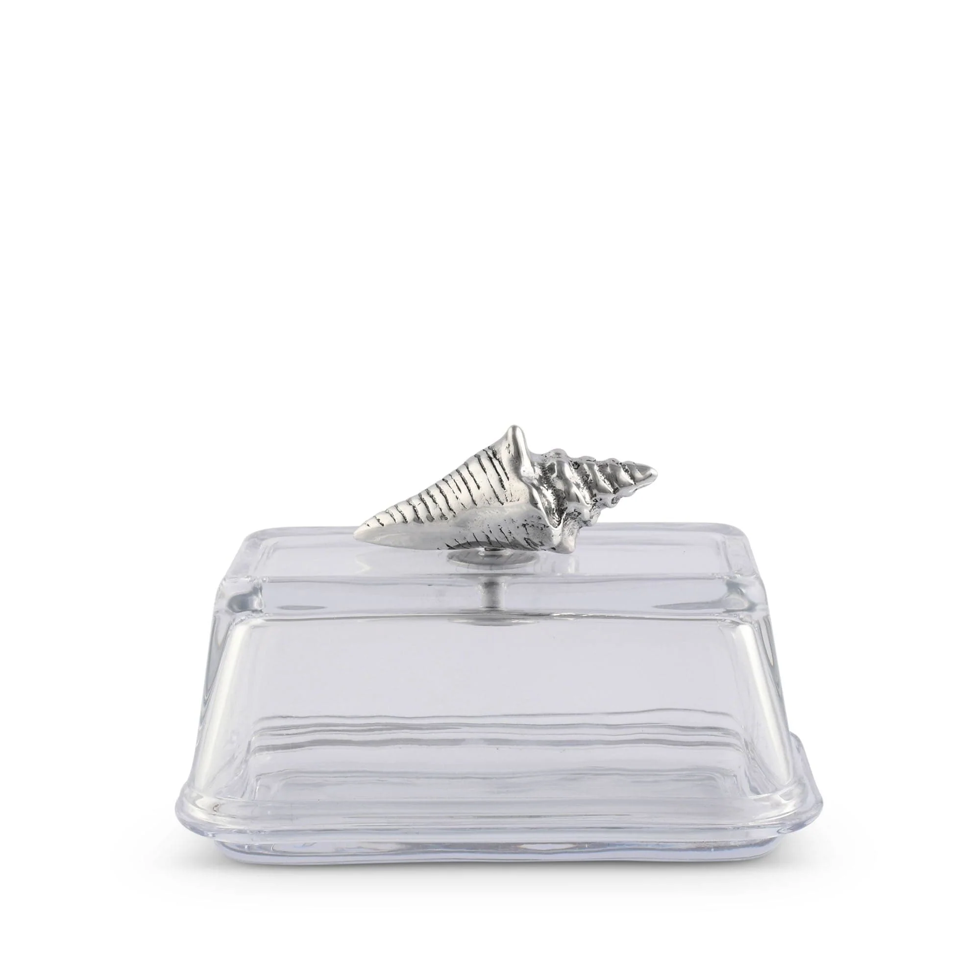 Arthur Court Glass Butter Dish- Shell - Image 2