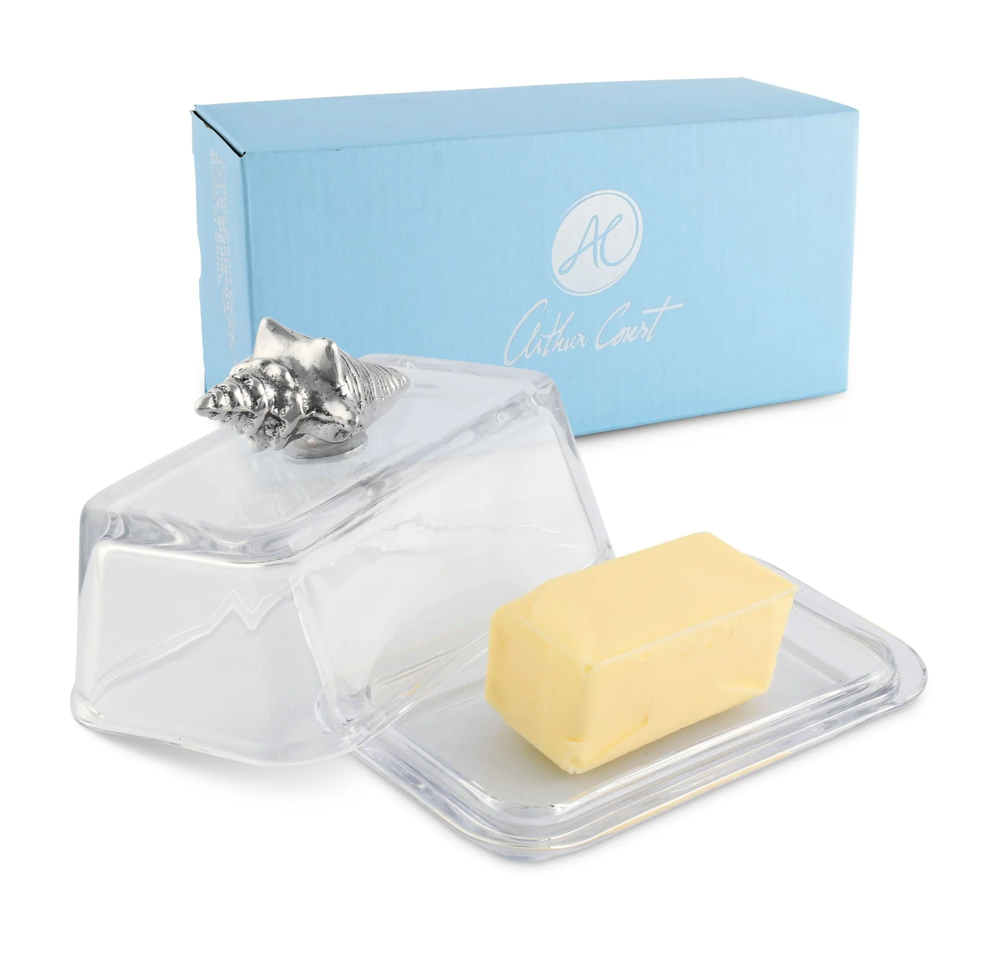 Arthur Court Glass Butter Dish- Shell - Image 6