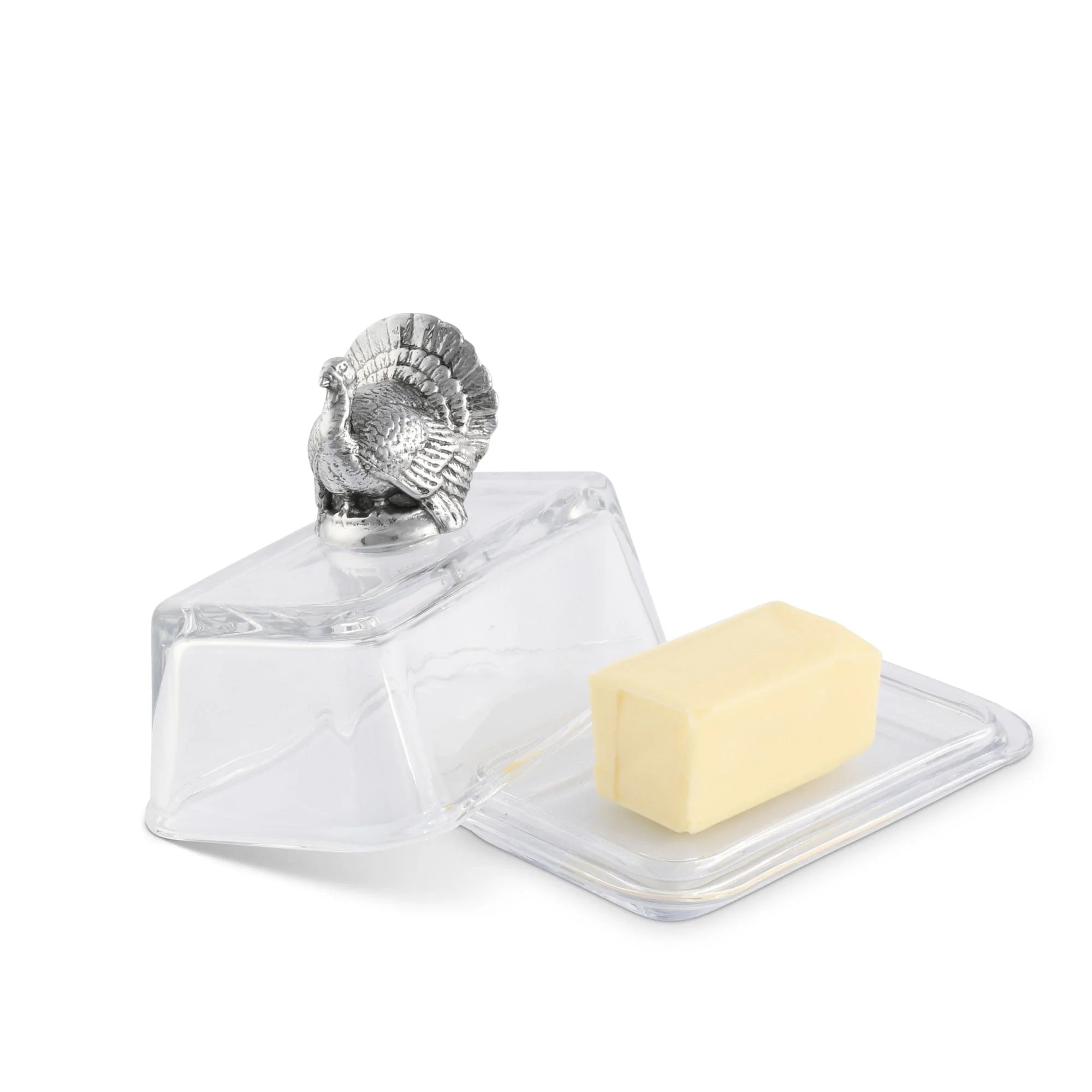 Arthur Court Glass Butter Dish - Turkey
