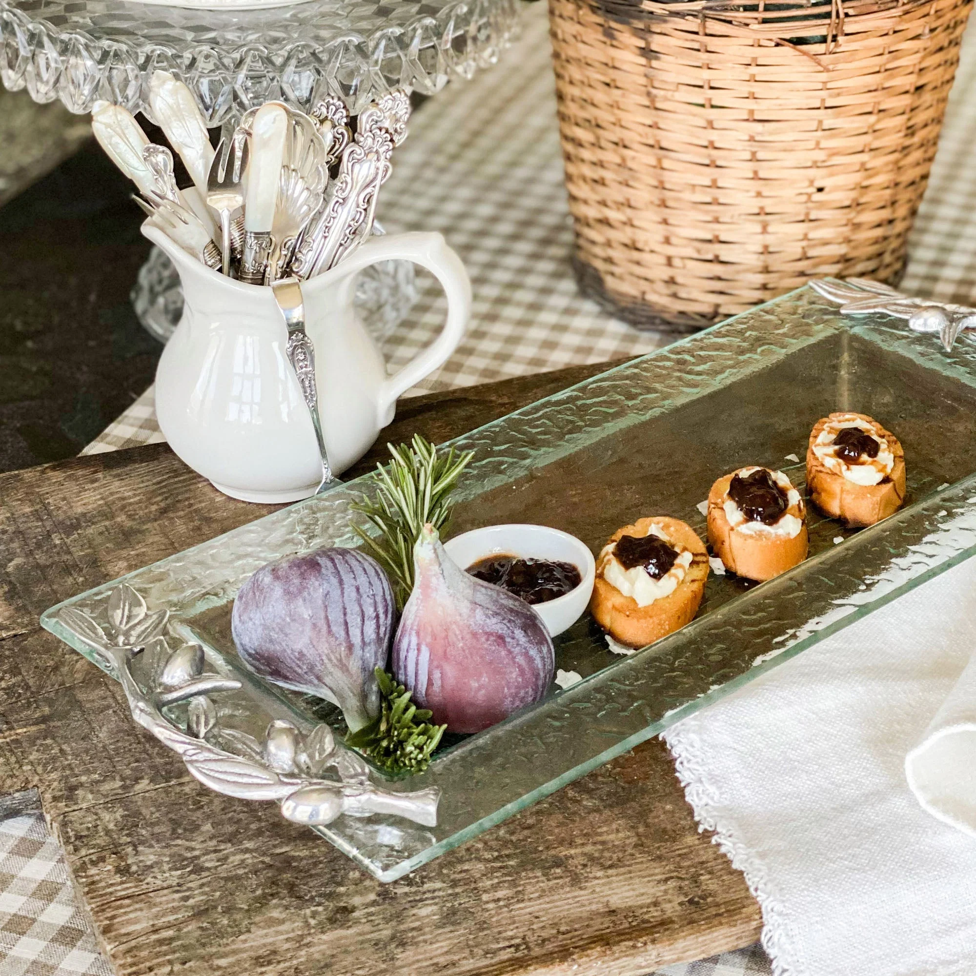 Arthur Court Glass Tray - Oblong Olive - Image 5