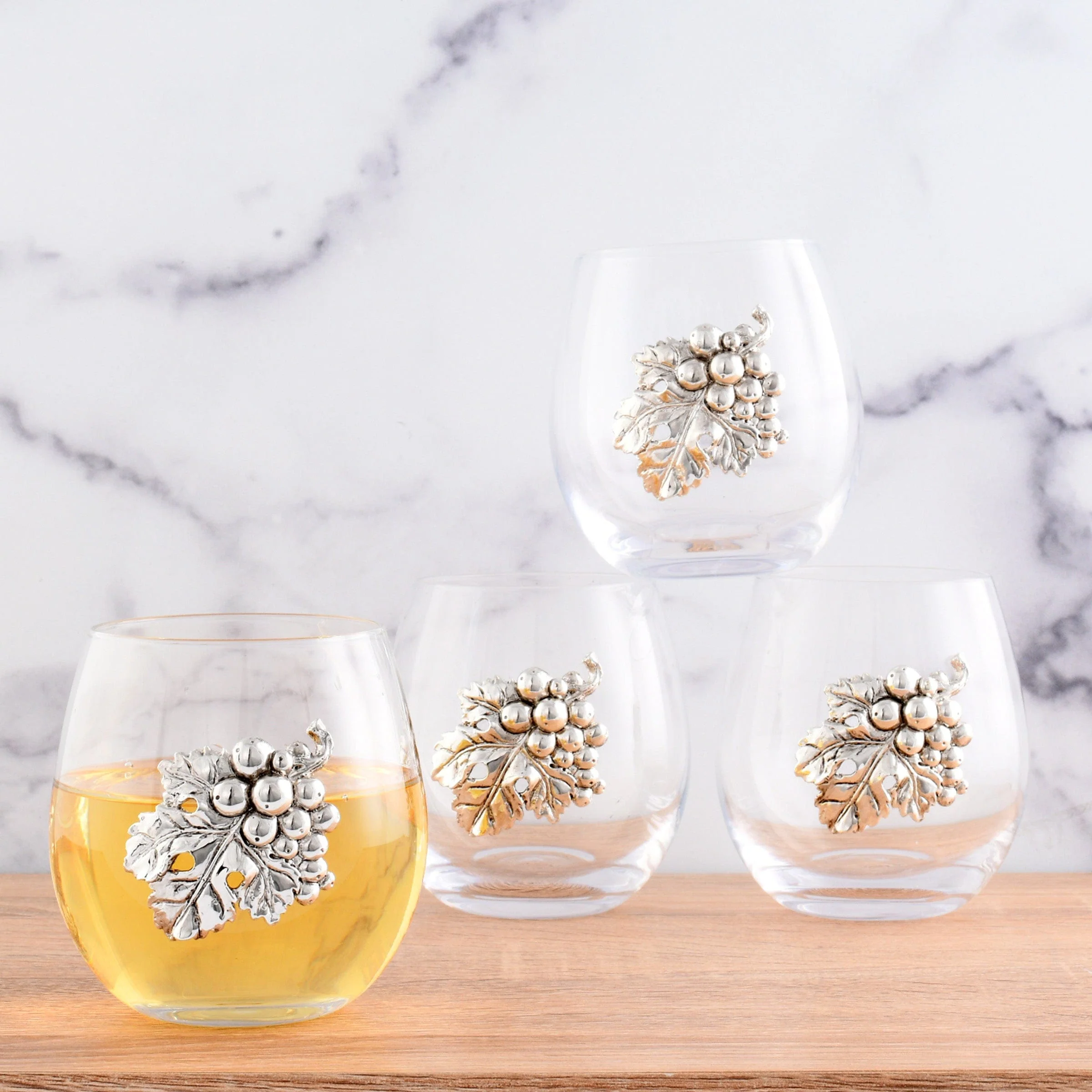 Arthur Court Grape Stemless Wine Glasses - Set of 4 - Image 6