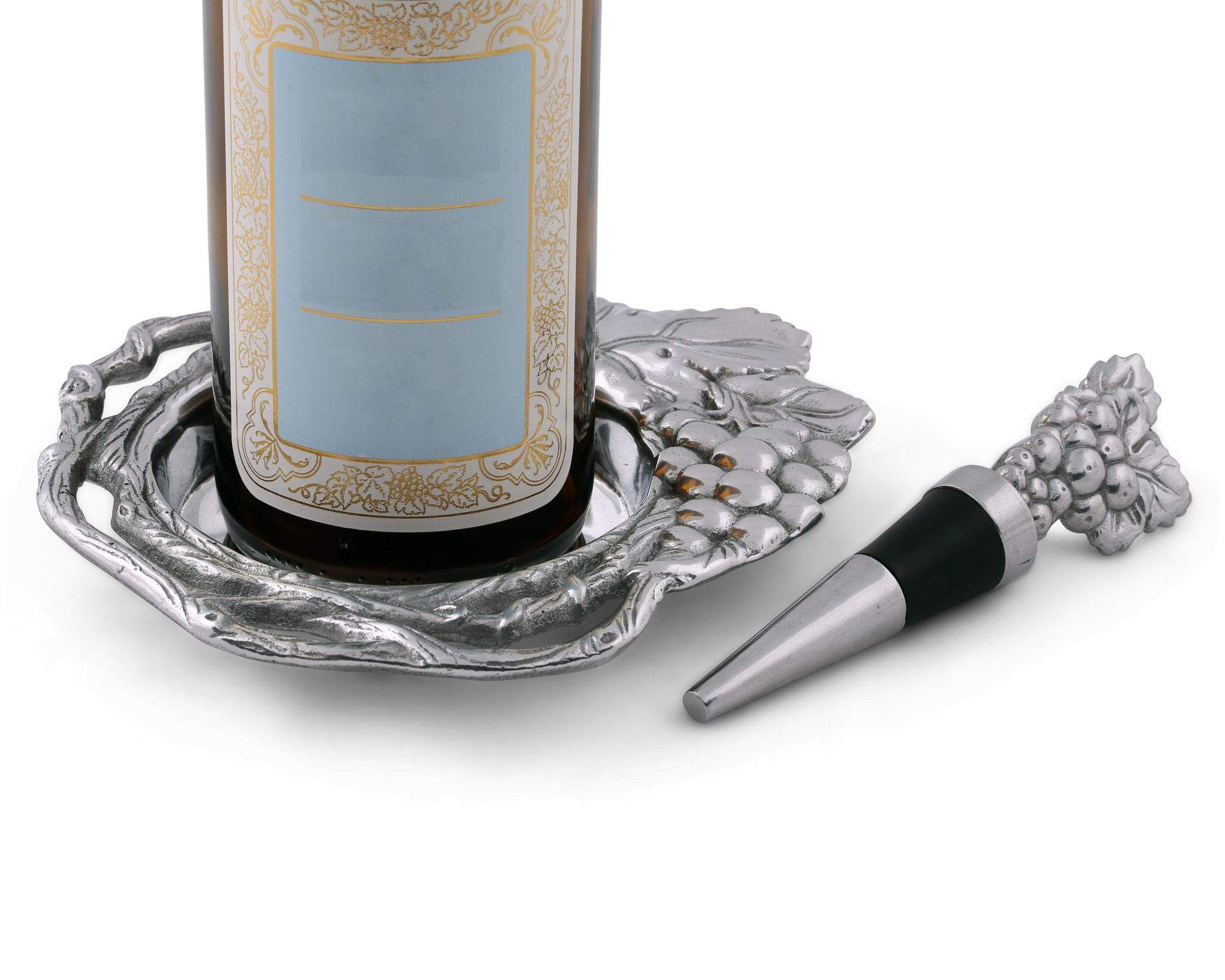Arthur Court Grape Wine Coaster And Stopper Set - Image 2