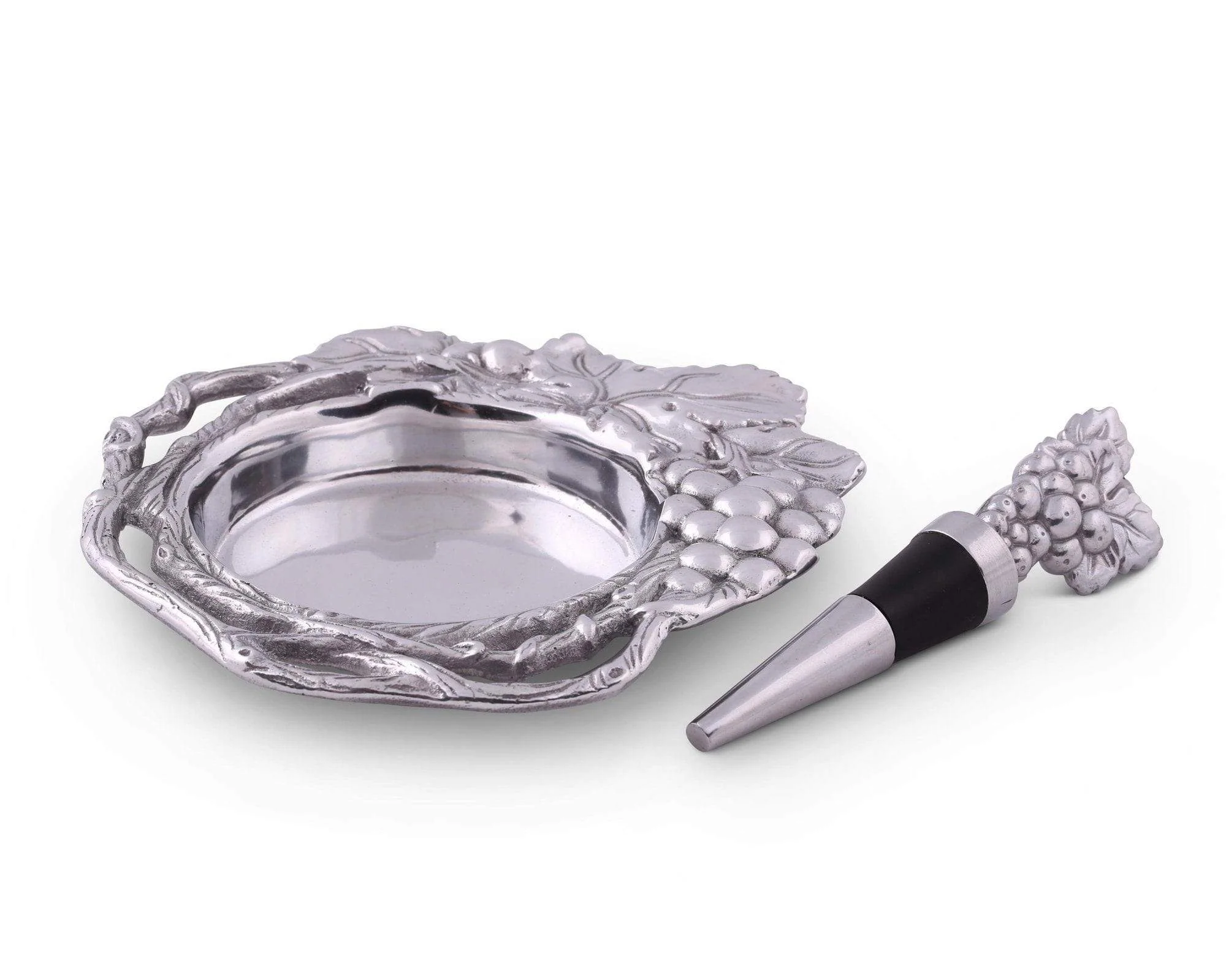 Arthur Court Grape Wine Coaster And Stopper Set - Image 3