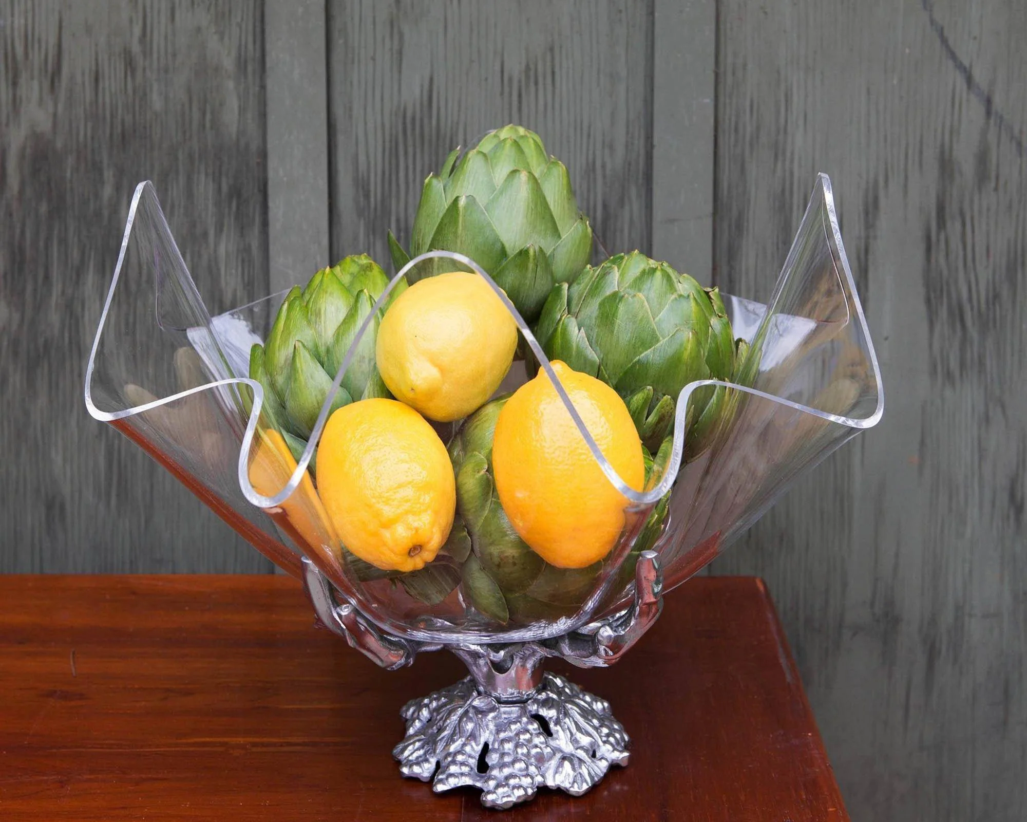 Arthur Court Grapevine Stand Acrylic Bowl 14 - Image 2