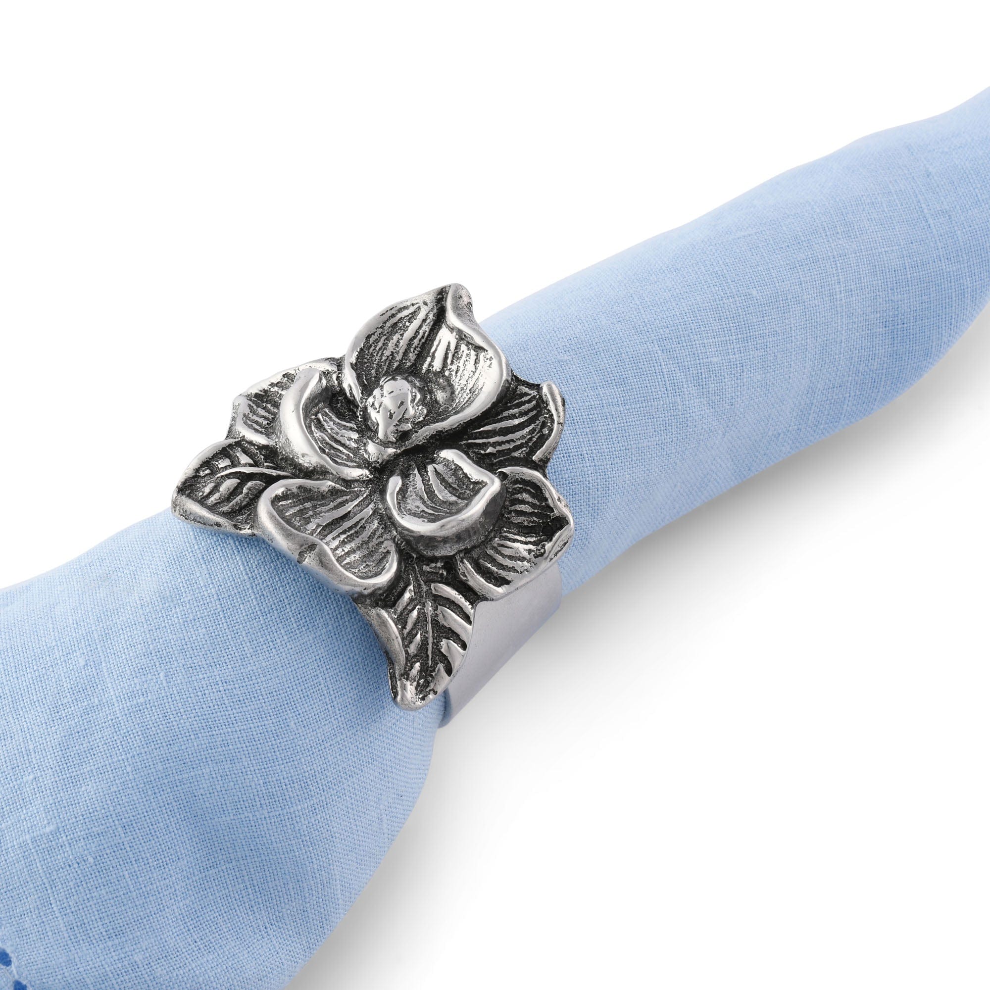 Arthur Court Magnolia Napkin Rings - set of 4 - Image 3