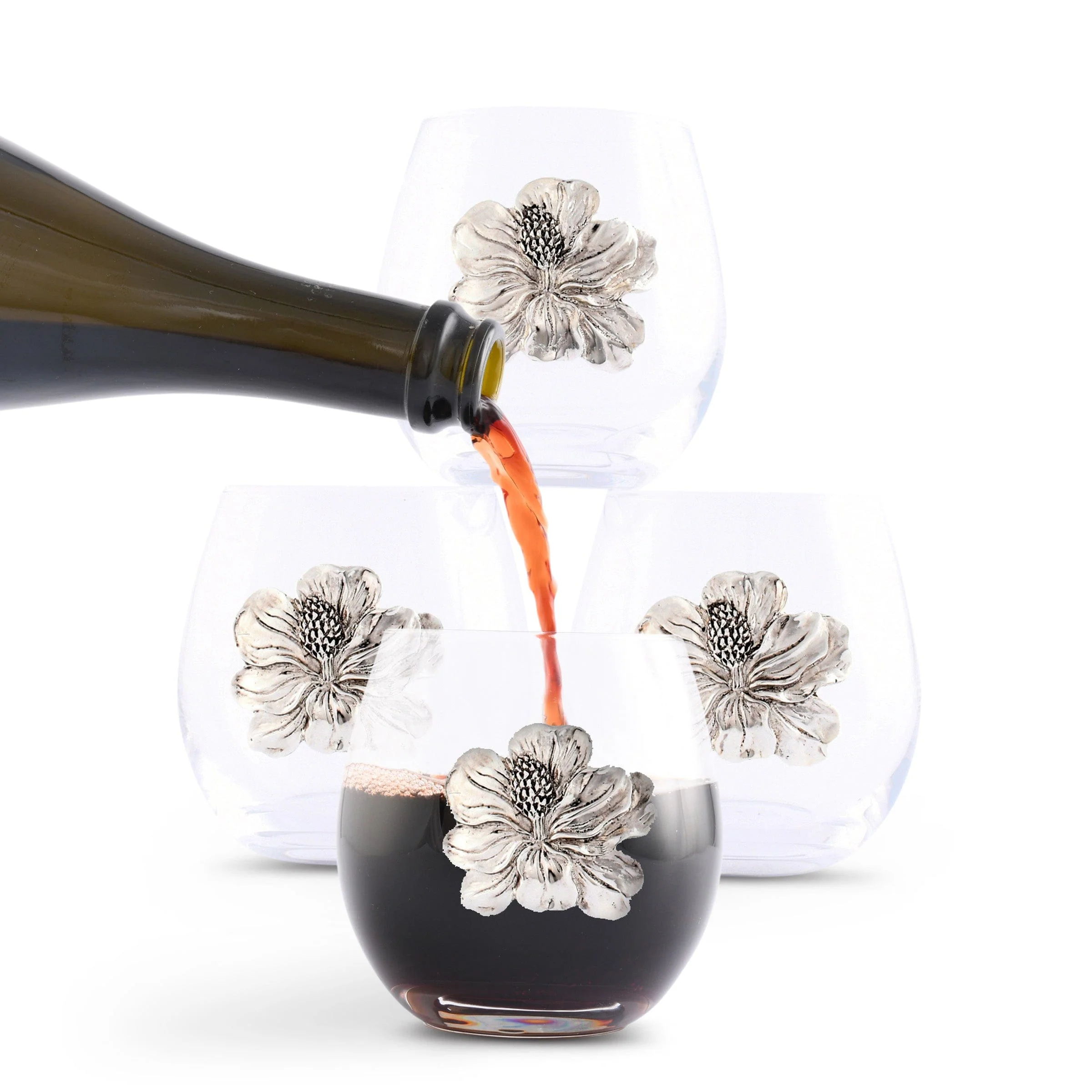 Arthur Court Magnolia Stemless Wine Glasses - Set of 4 - Image 3