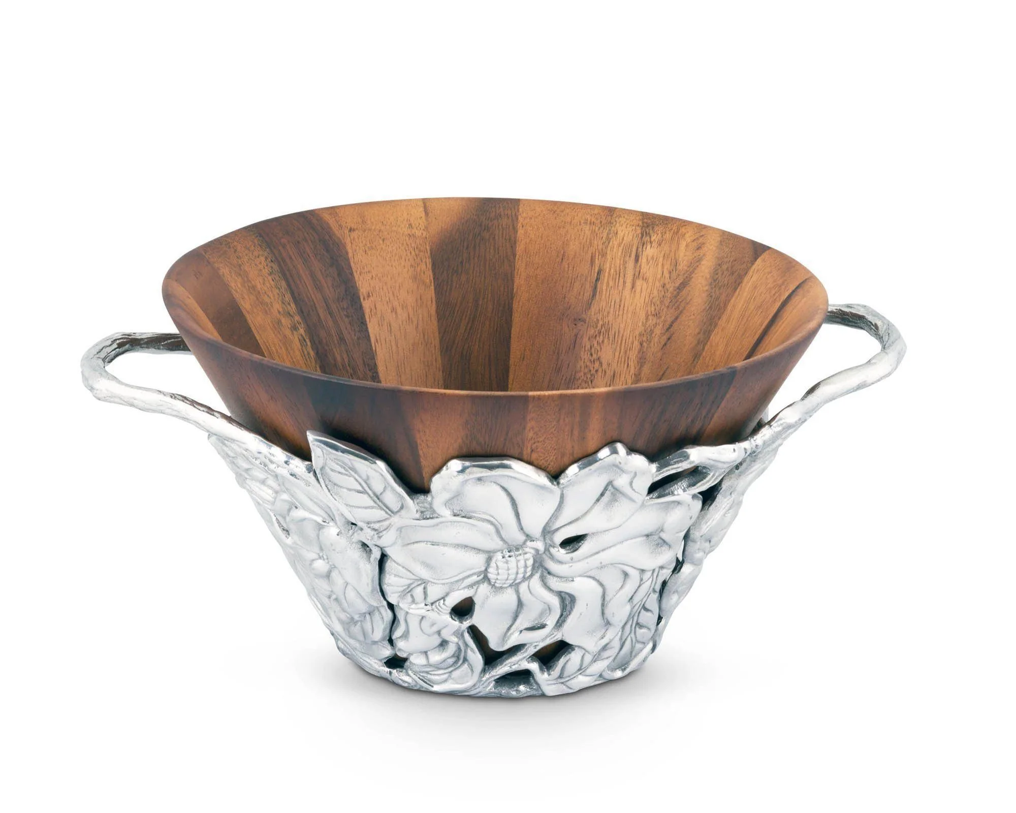 Arthur Court Magnolia Wood Tall Salad Bowl