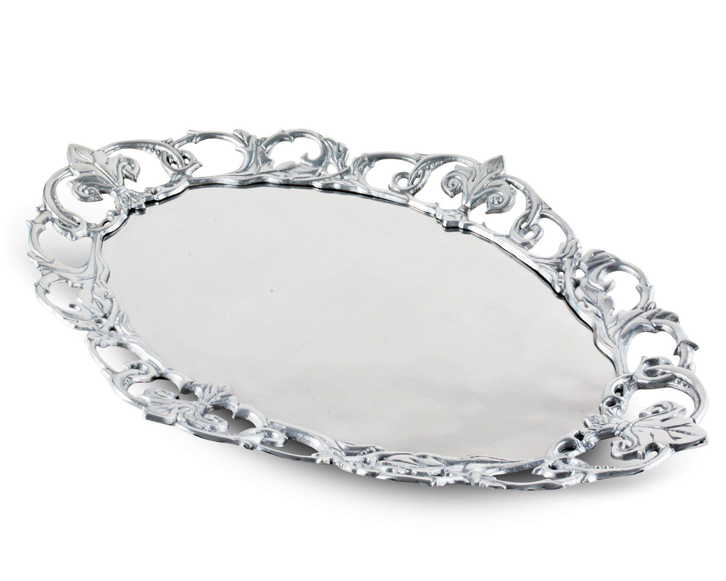 Arthur Court Oval Serving Tray - Fleur-De-Lis