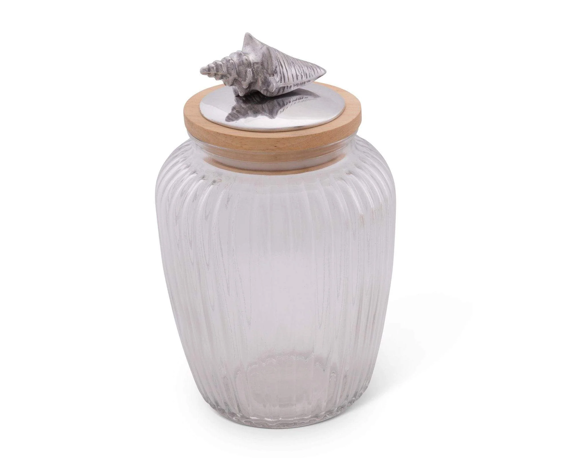 Arthur Court Shell Glass Canister Large