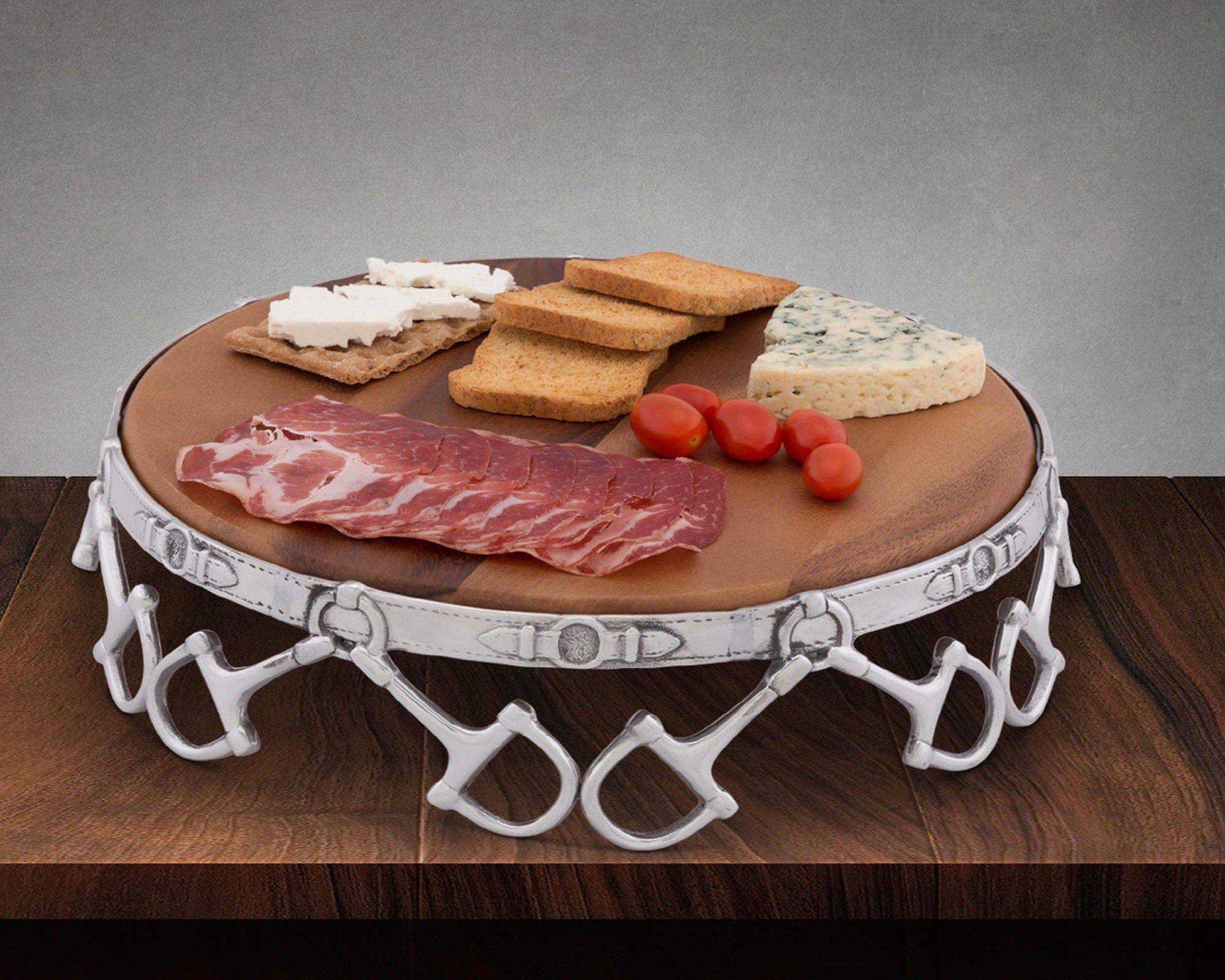 Arthur Court Wood Cheese Pedestal 13 inches  - Equestrian