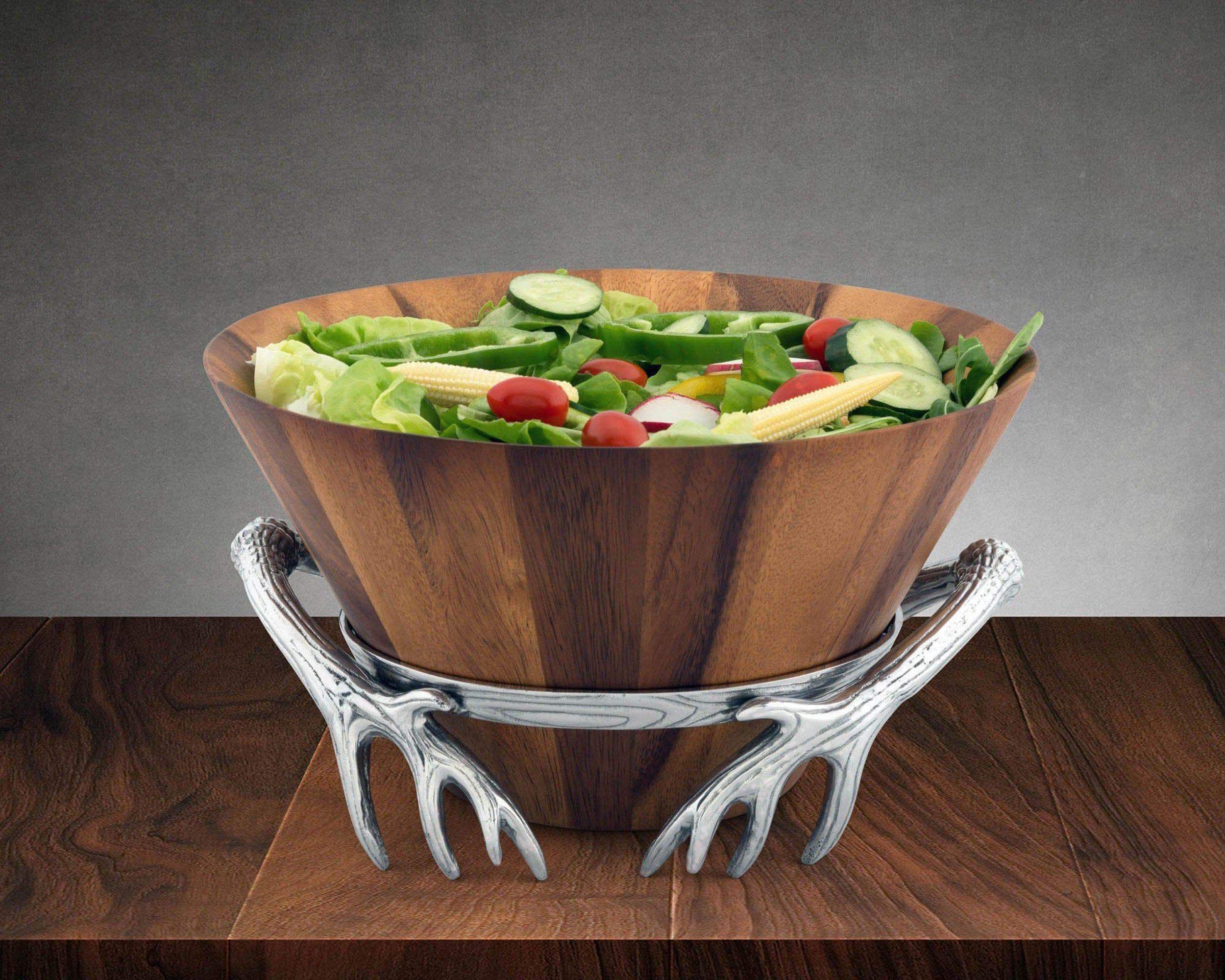 Arthur Court Wood Salad Bowl - Antler