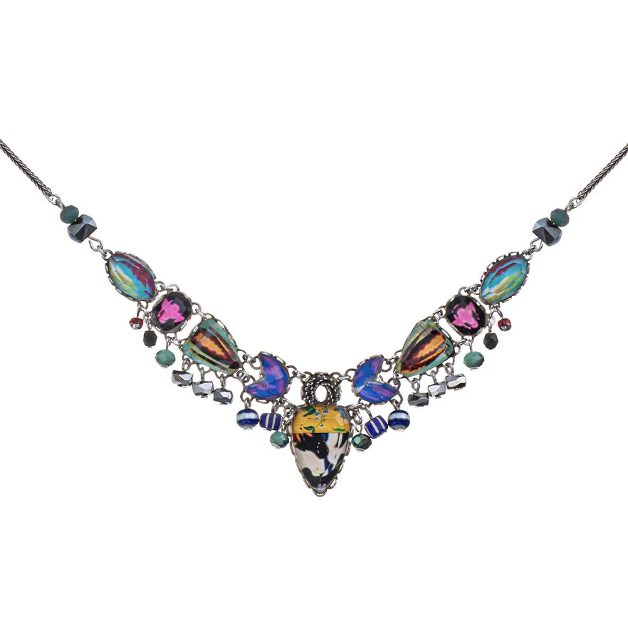Ayala Bar Candy Twist Set, Glass Necklace, Licorice