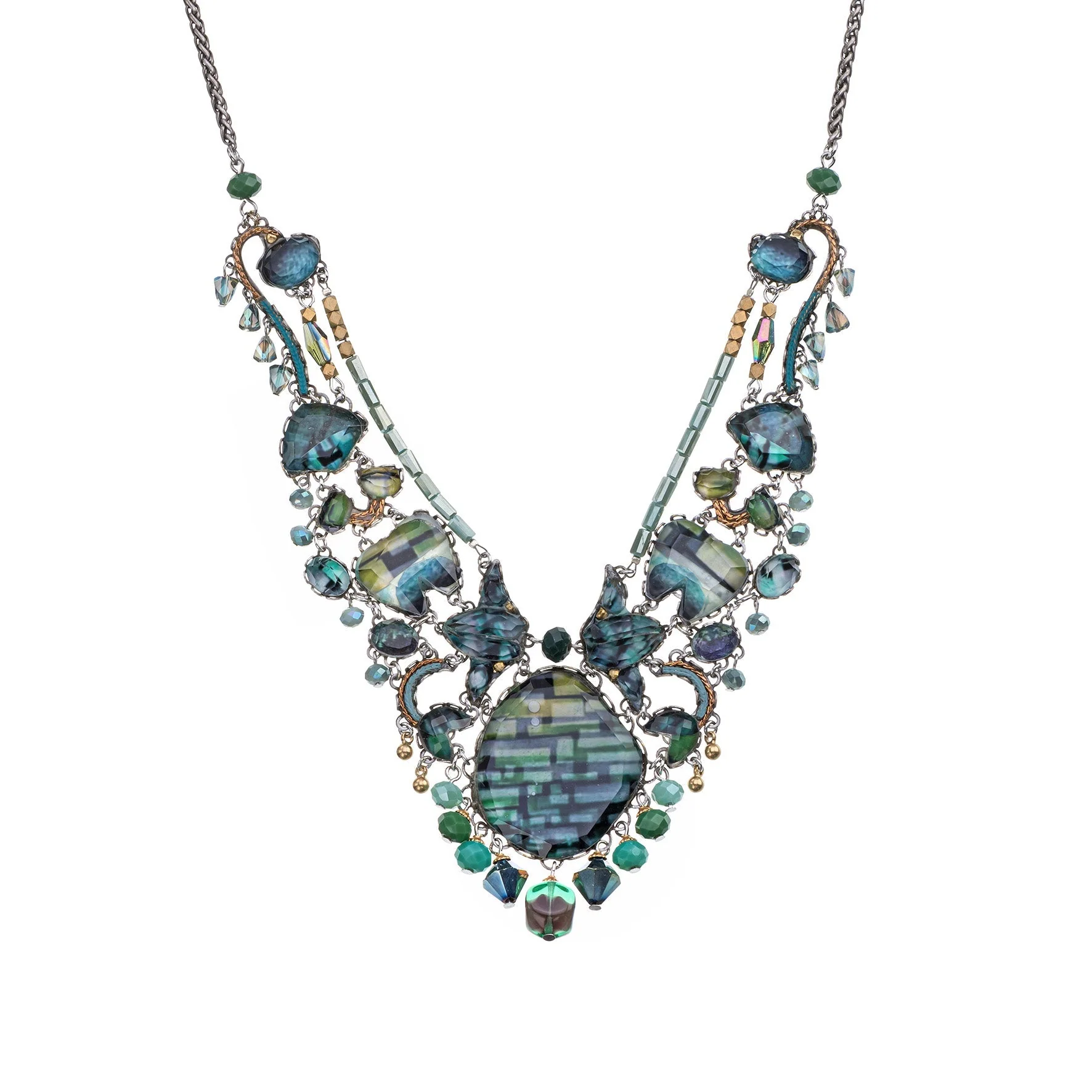 Ayala Bar Emerald Reflection Set, Emeralia Necklace