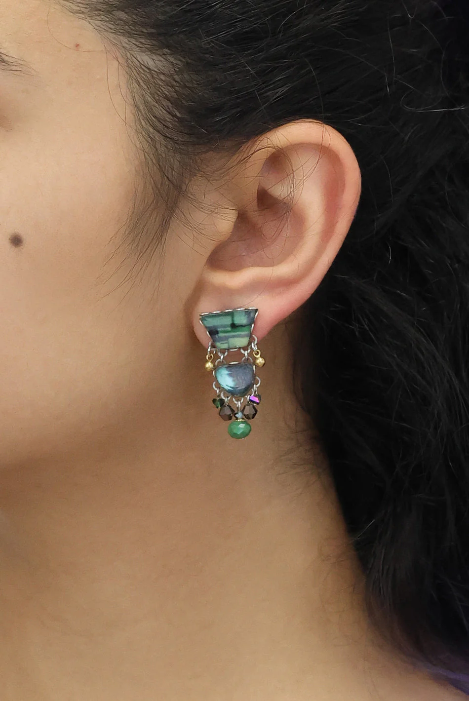 Ayala Bar Emerald Reflection Set, Everelle Earrings - Image 2