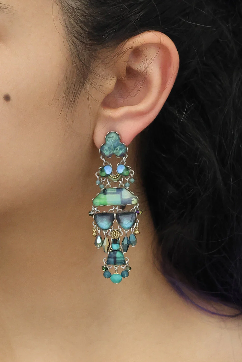 Ayala Bar Emerald Reflection Set, Mossira Earrings - Image 2