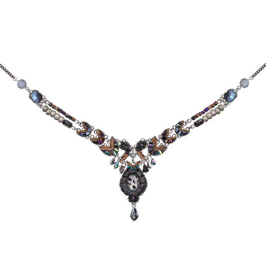 Ayala Bar Obsidian Set, Classy Necklace, Nocturne