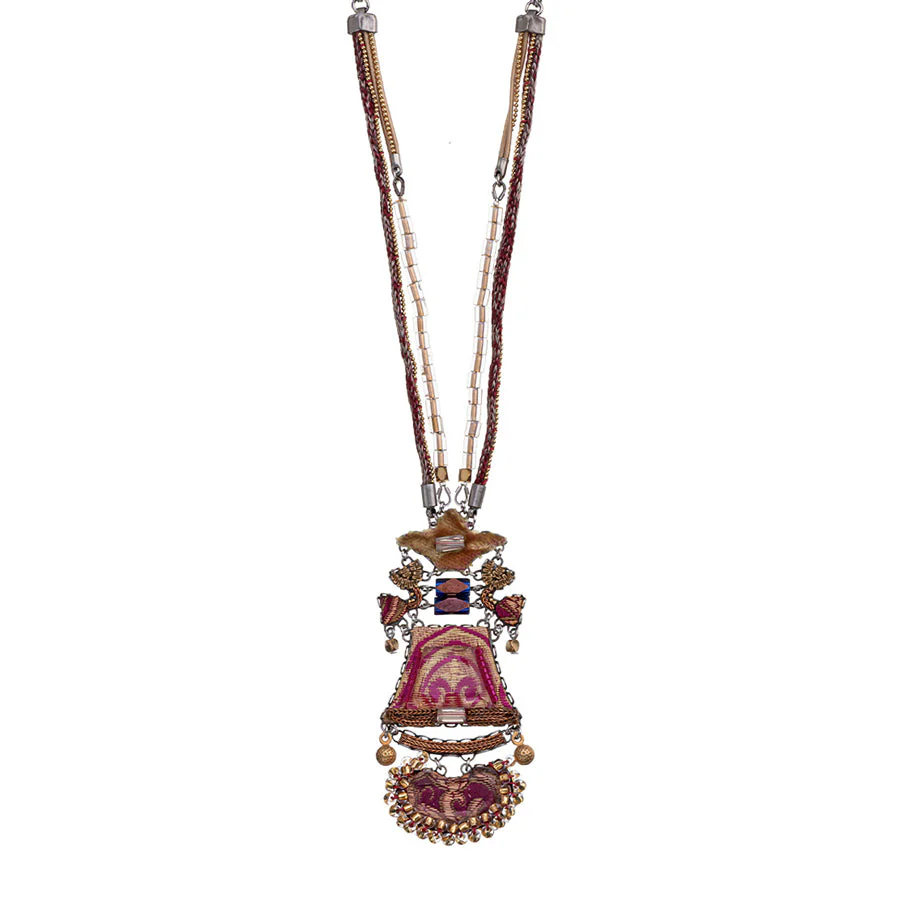 Ayala Bar Plum Wine Set, Long Pendant Necklace, Pulm
