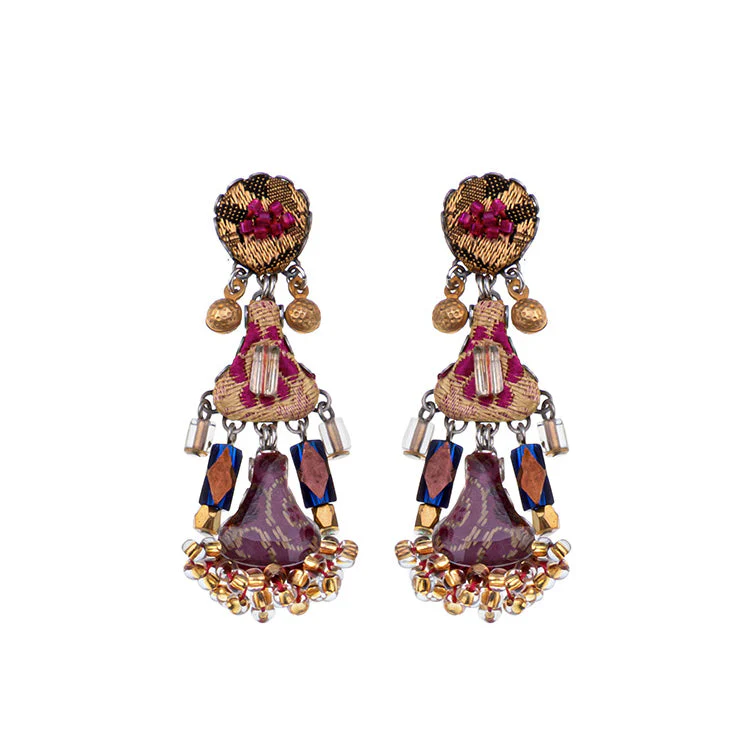 Ayala Bar Plum Wine Set, Purple Earrings, Pranella