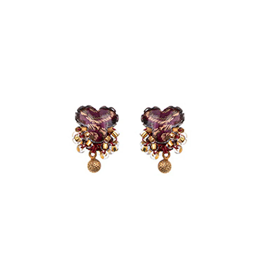 Ayala Bar Plum Wine Set, Stud Beaded Earrings, Baika
