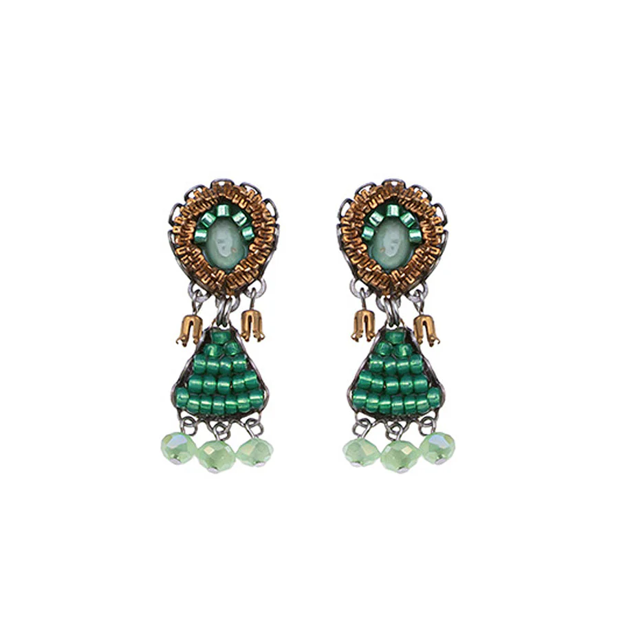 Ayala Bar Seagrass Set, Beadwork Earrings, Ruppia