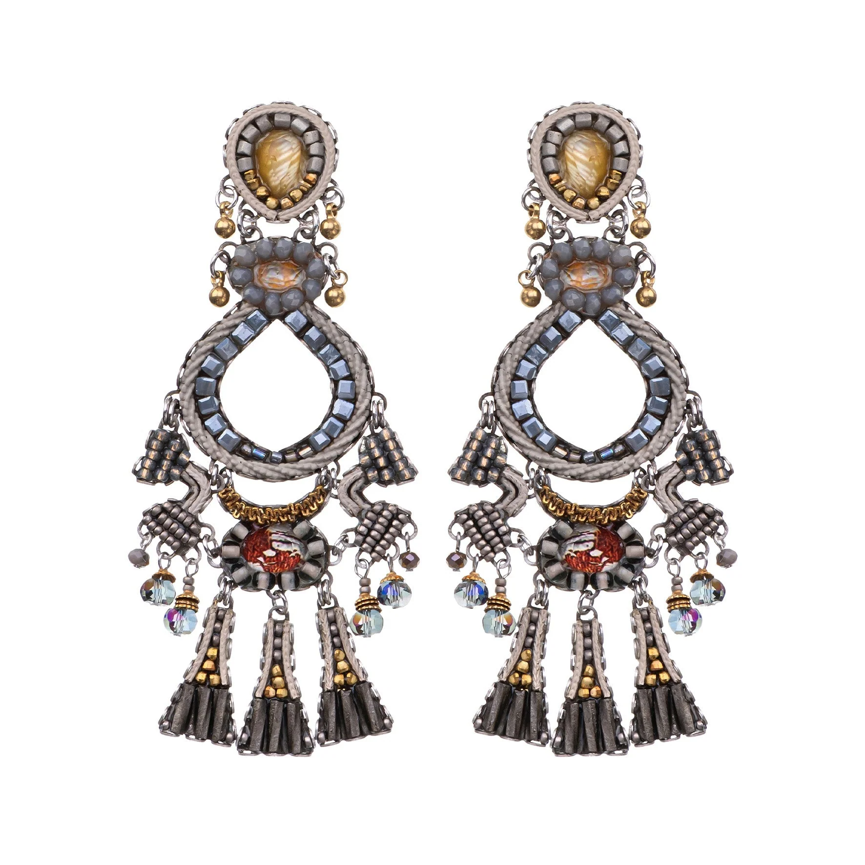 Ayala Bar Shivering Moonlight Set, Chrome Earrings