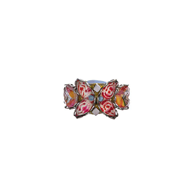 Ayala Bar Sunflower Surprise Set, Colorful Glass Ring, Saffron
