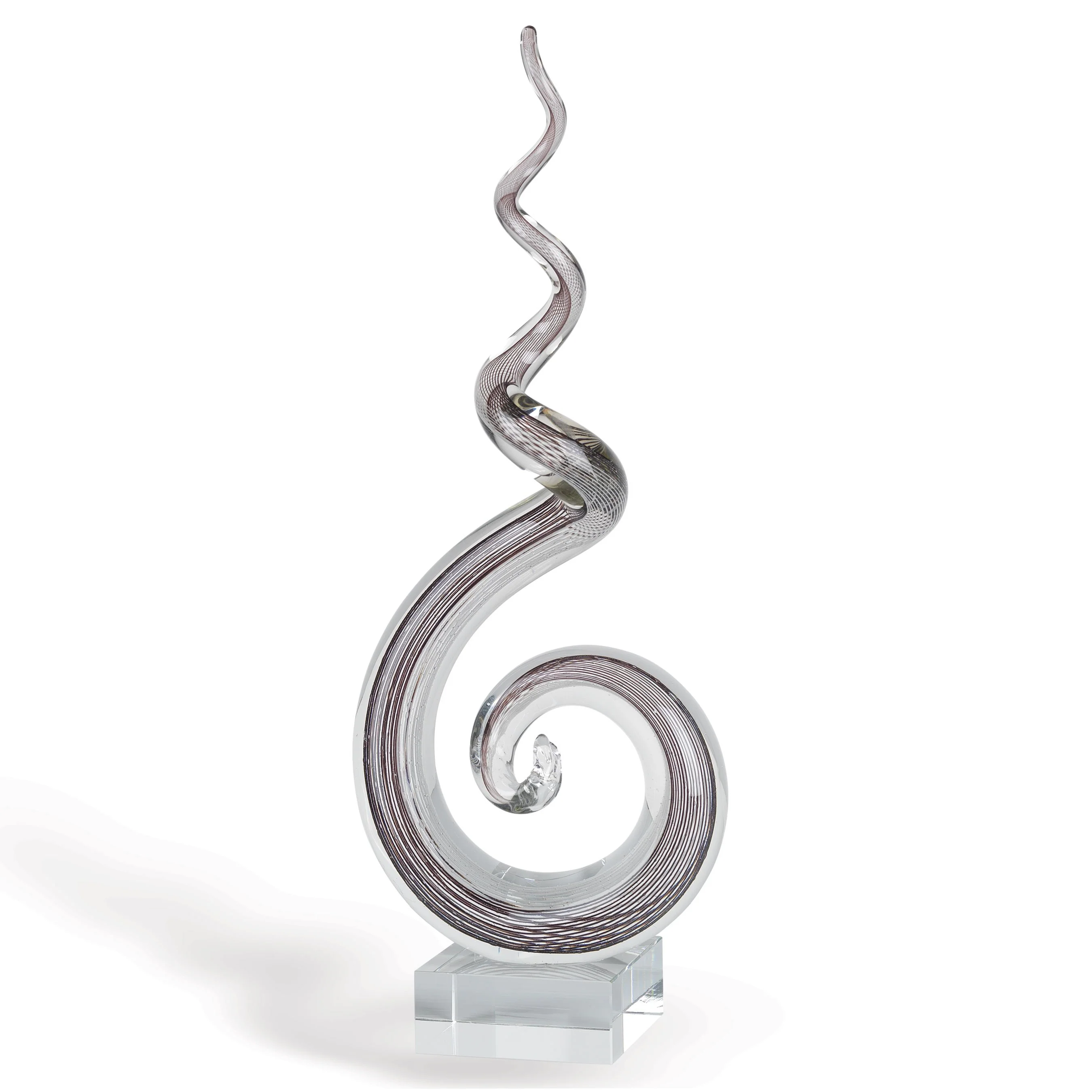 Corkscrew Murano Style Art Glass Centerpiece on a Crystal Base H18"