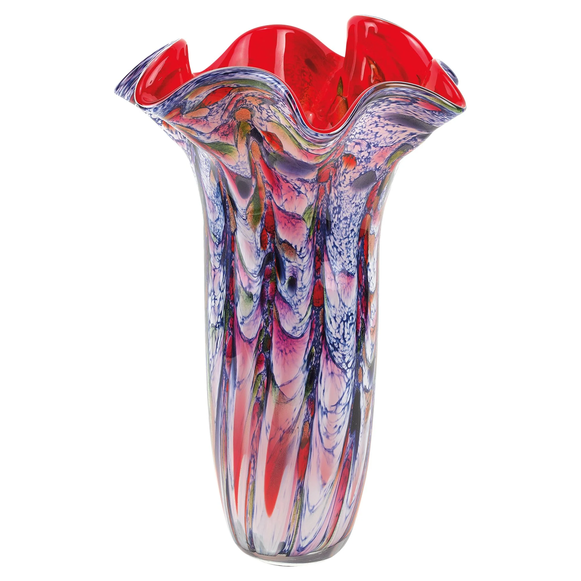 Murano Style Art Glass 17" Majesty Napkin Vase