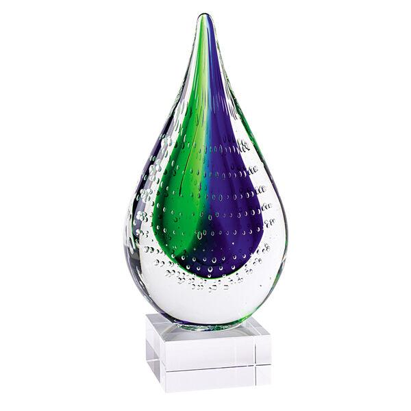Murano Style Mouth Blown Teardrop Centerpiece on Crystal Base 12"
