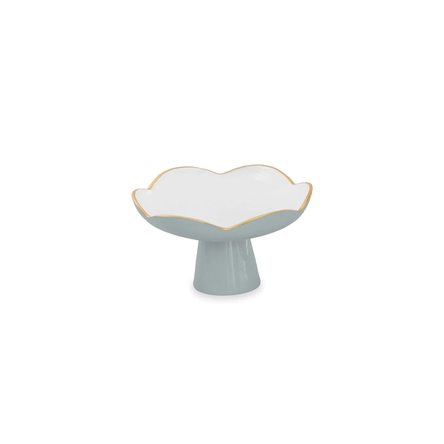 Beatriz Ball ENCANTO Amelia Small Pedestal Slate and White