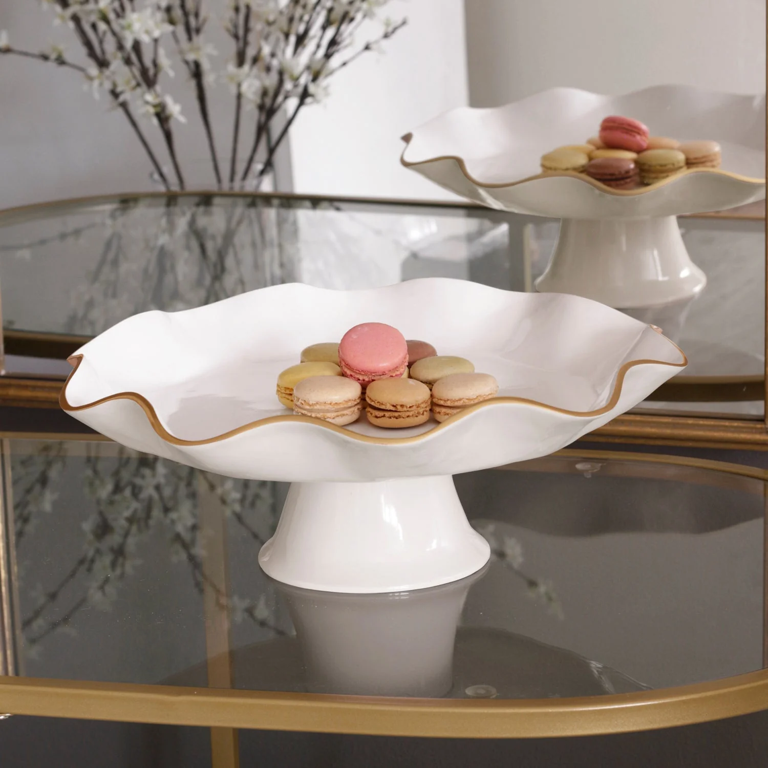 Beatriz Ball ENCANTO Carola Pedestal Cake Plate (Cream and White) - Image 3