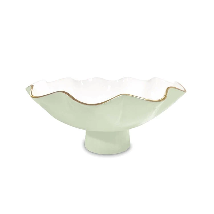 Beatriz Ball ENCANTO Carola Small Pedestal Bowl (Pistachio and White)