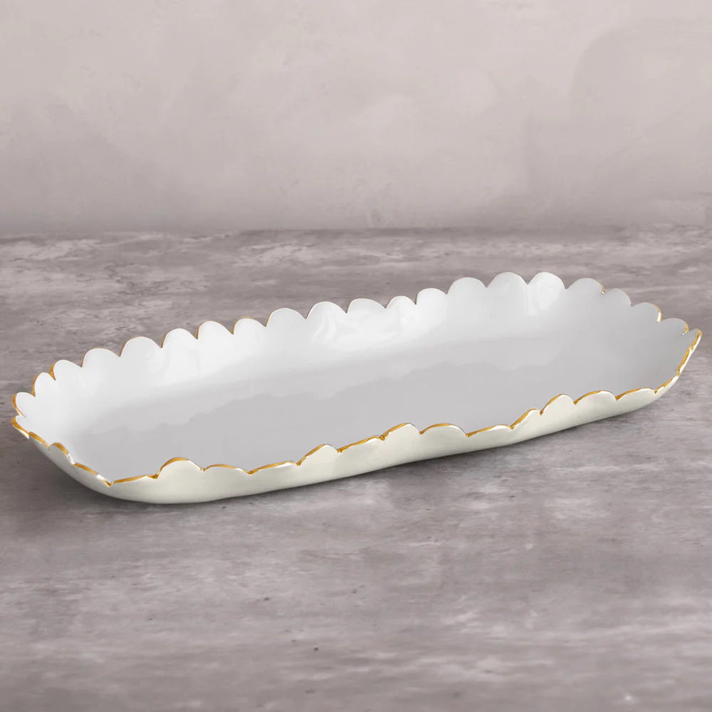 Beatriz Ball ENCANTO Colette Oblong Tray (Cream and White)