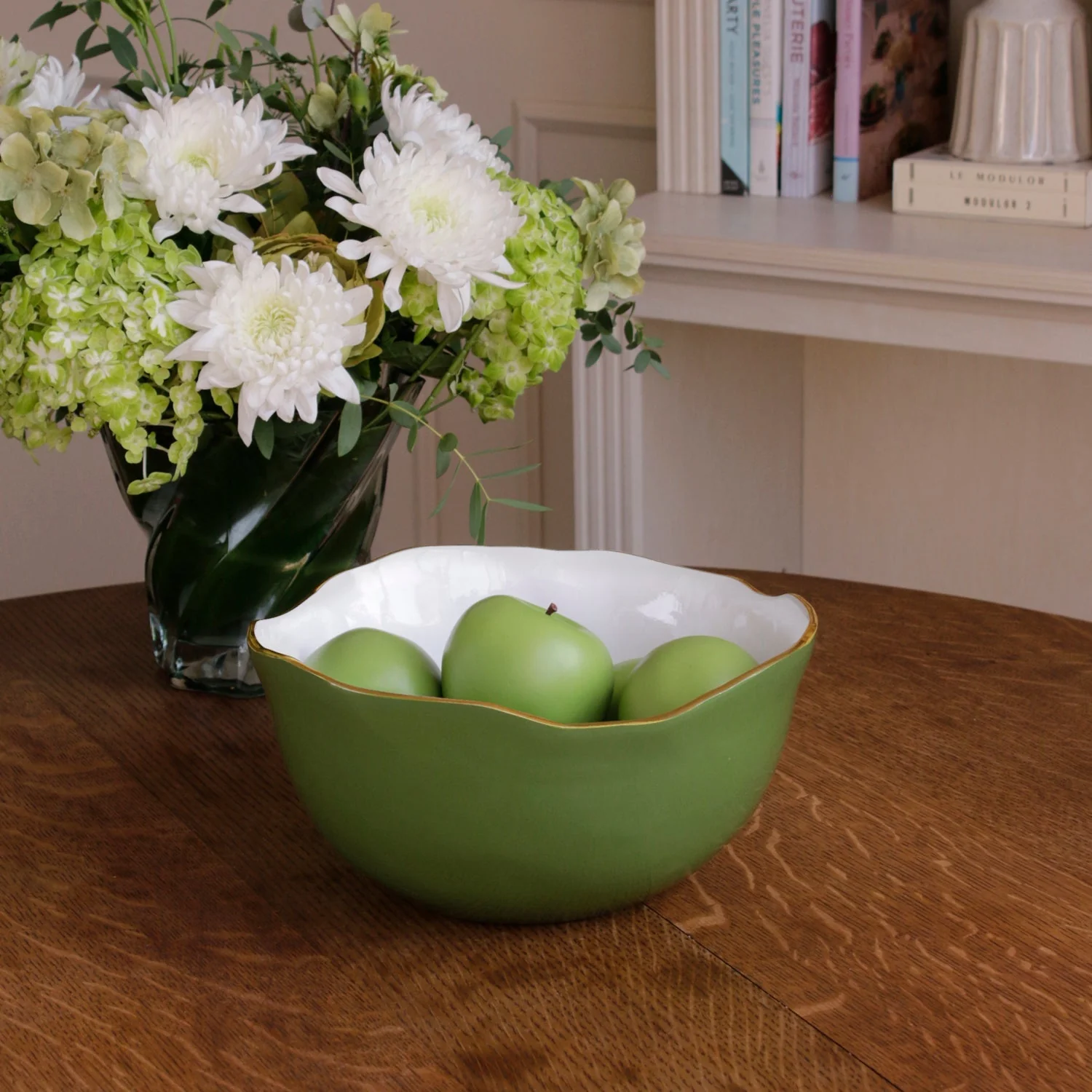 Beatriz Ball ENCANTO Osaka Large Bowl Leaf Green and White - Image 3
