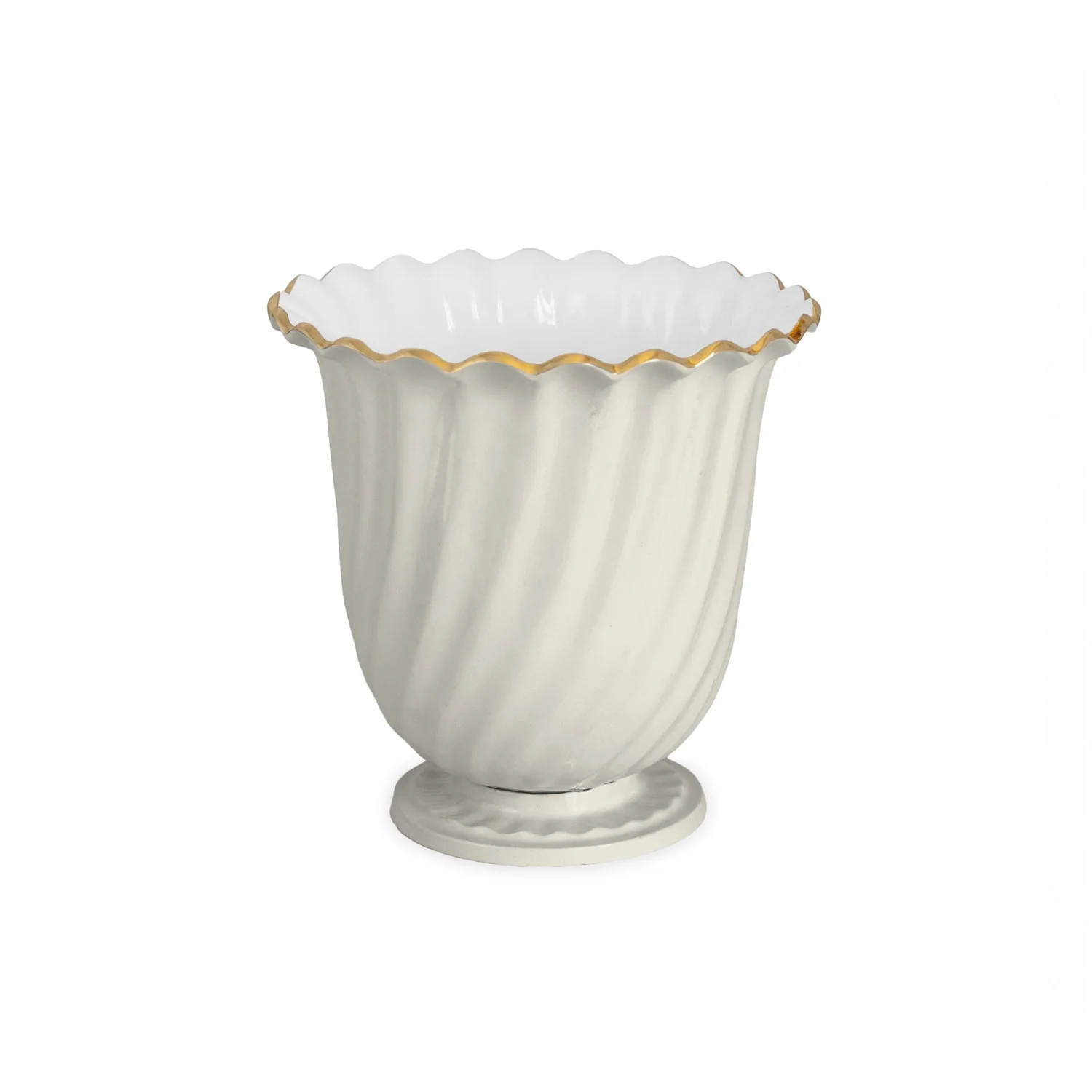 Beatriz Ball ENCANTO Swirl Vintage Ice Bucket Cream and White