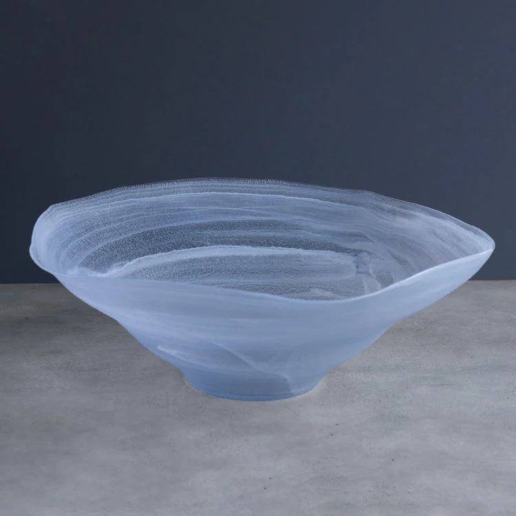Beatriz Ball GLASS Alabaster Wave Extra Large Bowl (Clear and Blue)