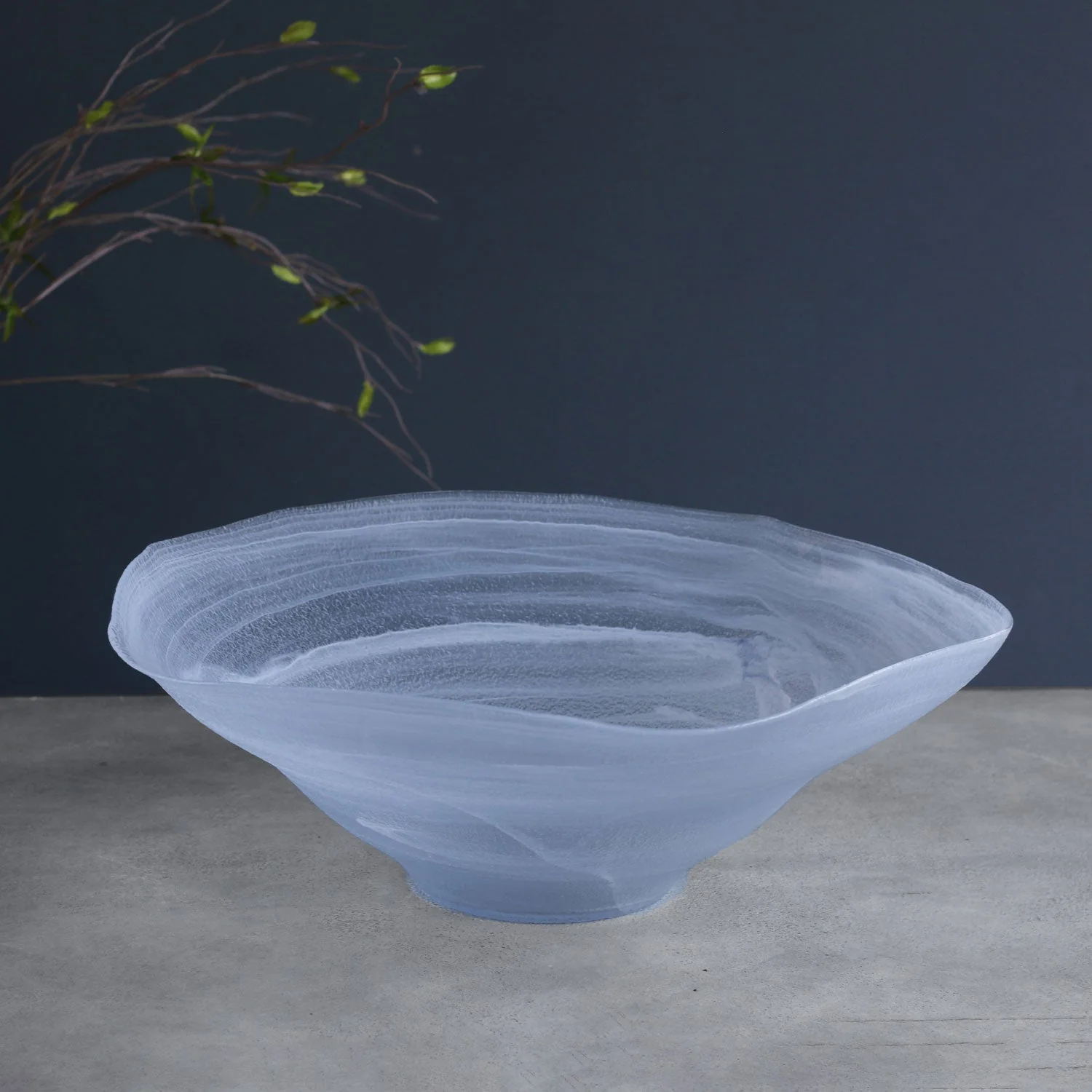 Beatriz Ball GLASS Alabaster Wave Extra Large Bowl (Clear and Blue) - Image 3
