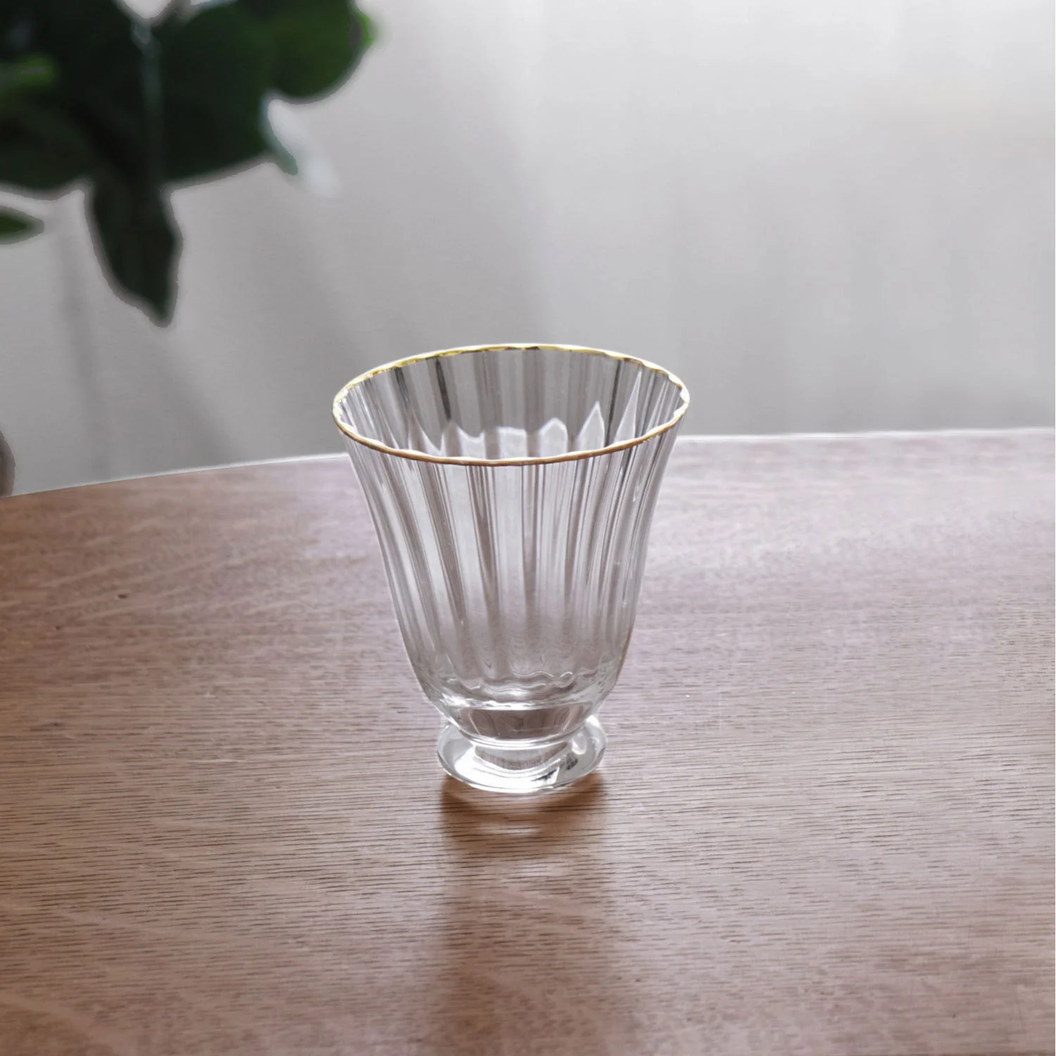 Beatriz Ball GLASS Audrey Stemless All Purpose Glass with Gold Rim Set of 4 (Clear and Gold)