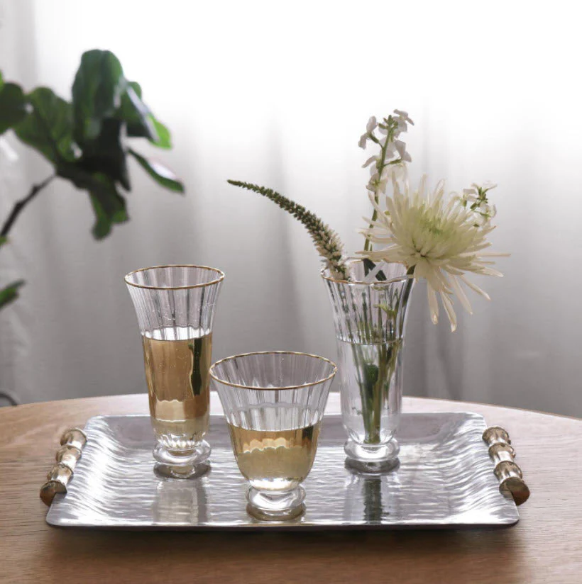 Beatriz Ball GLASS Audrey Stemless All Purpose Glass with Gold Rim Set of 4 (Clear and Gold) - Image 2