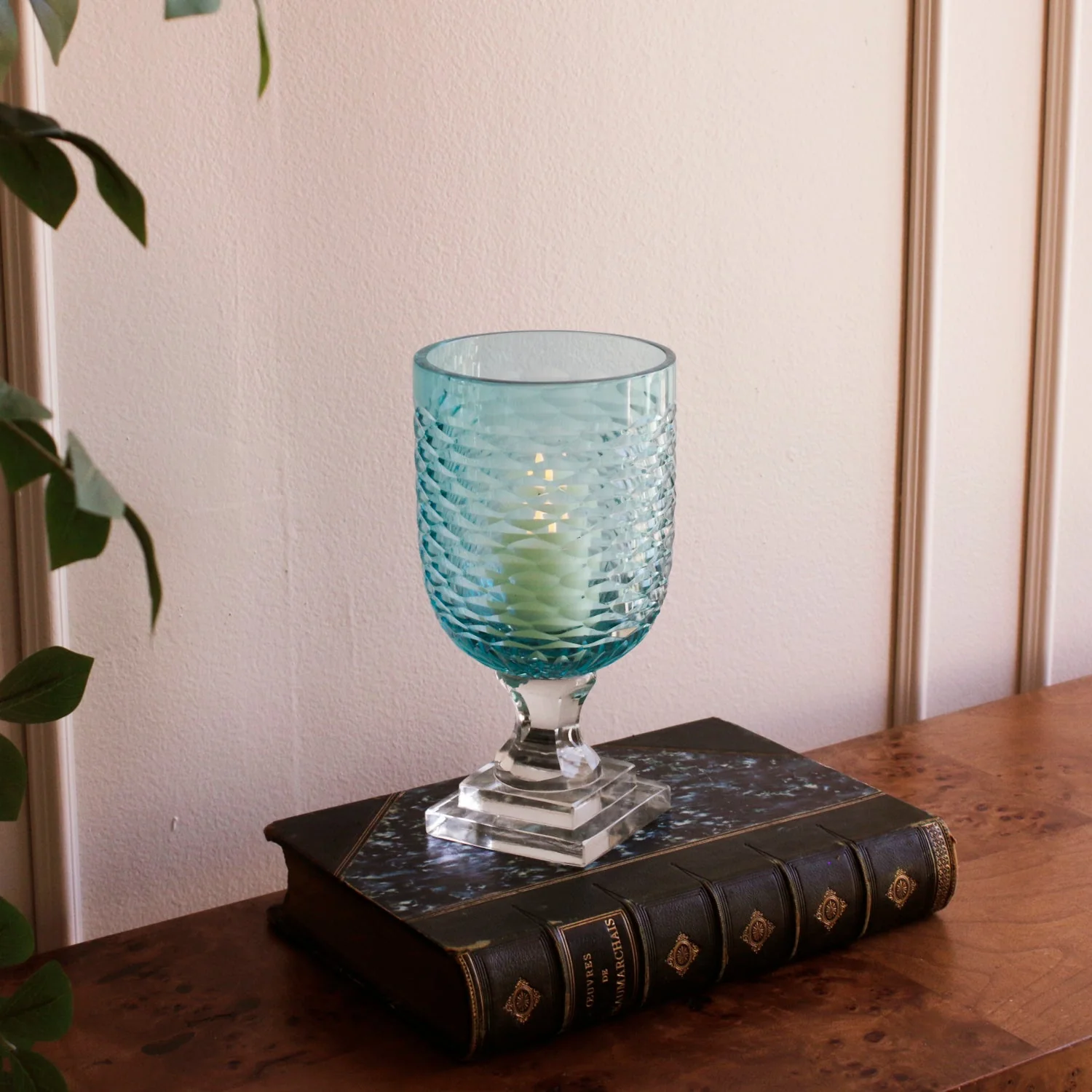 Beatriz Ball GLASS Eclat Small Hurricane Pale Blue & Clear - Image 3