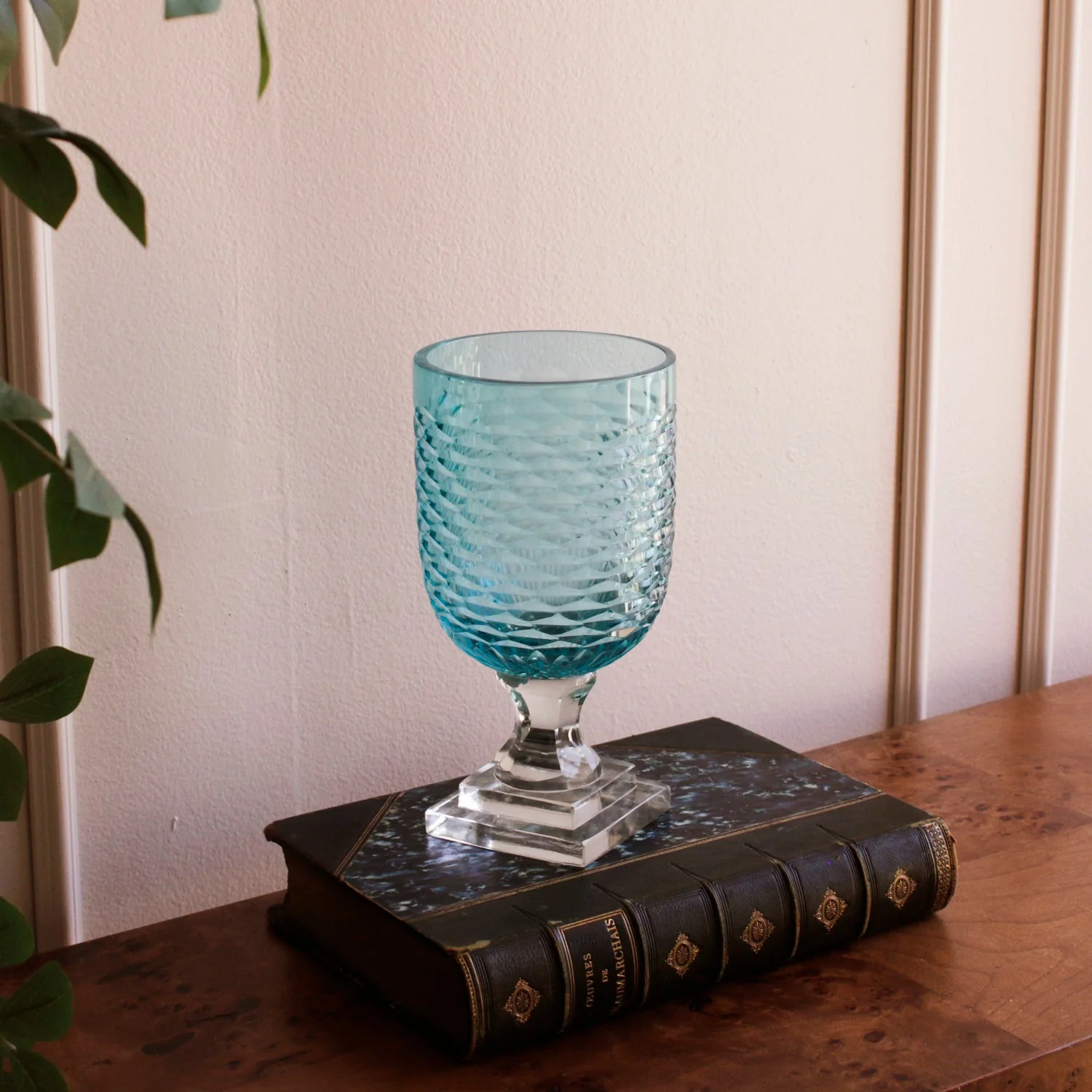 Beatriz Ball GLASS Eclat Small Hurricane Pale Blue & Clear - Image 4