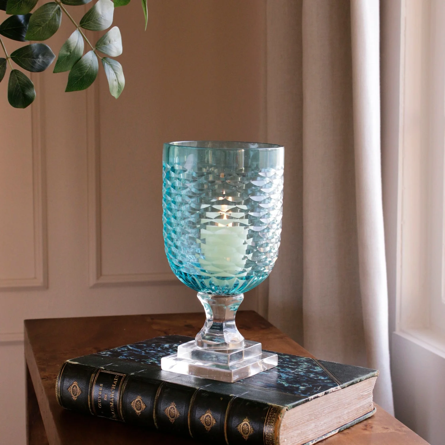 Beatriz Ball GLASS Eclat Small Hurricane Pale Blue & Clear - Image 5